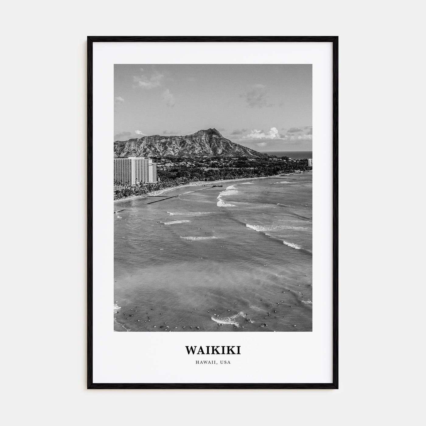 Waikiki Portrait B&W Poster