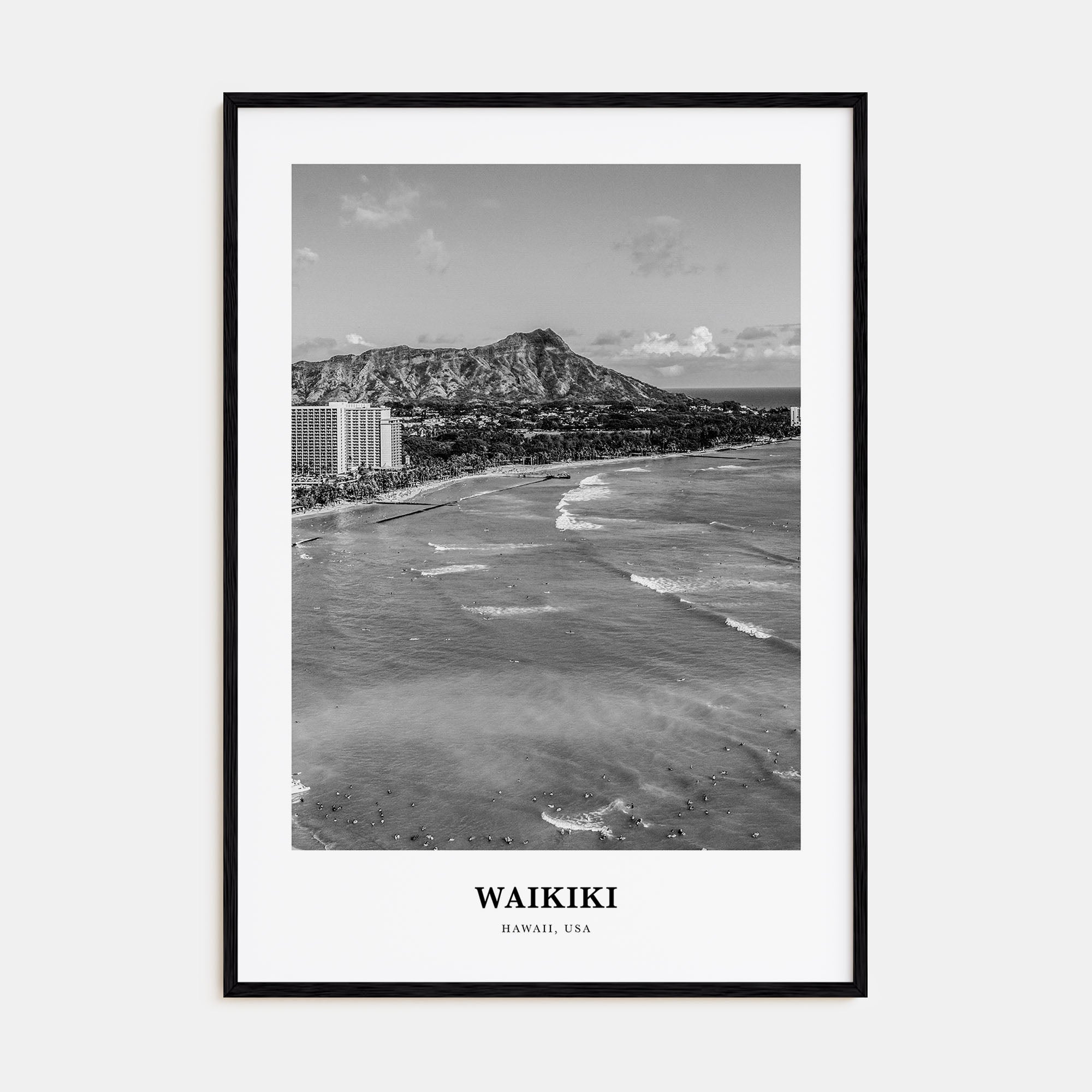 Waikiki Portrait B&W Poster