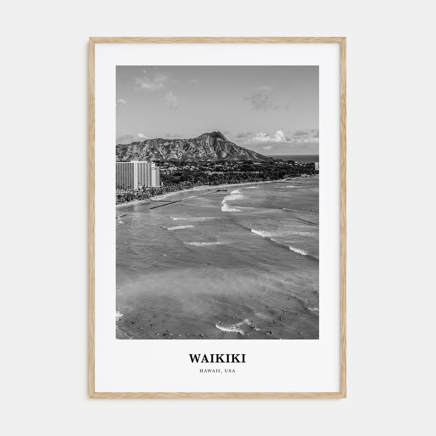 Waikiki Portrait B&W Poster
