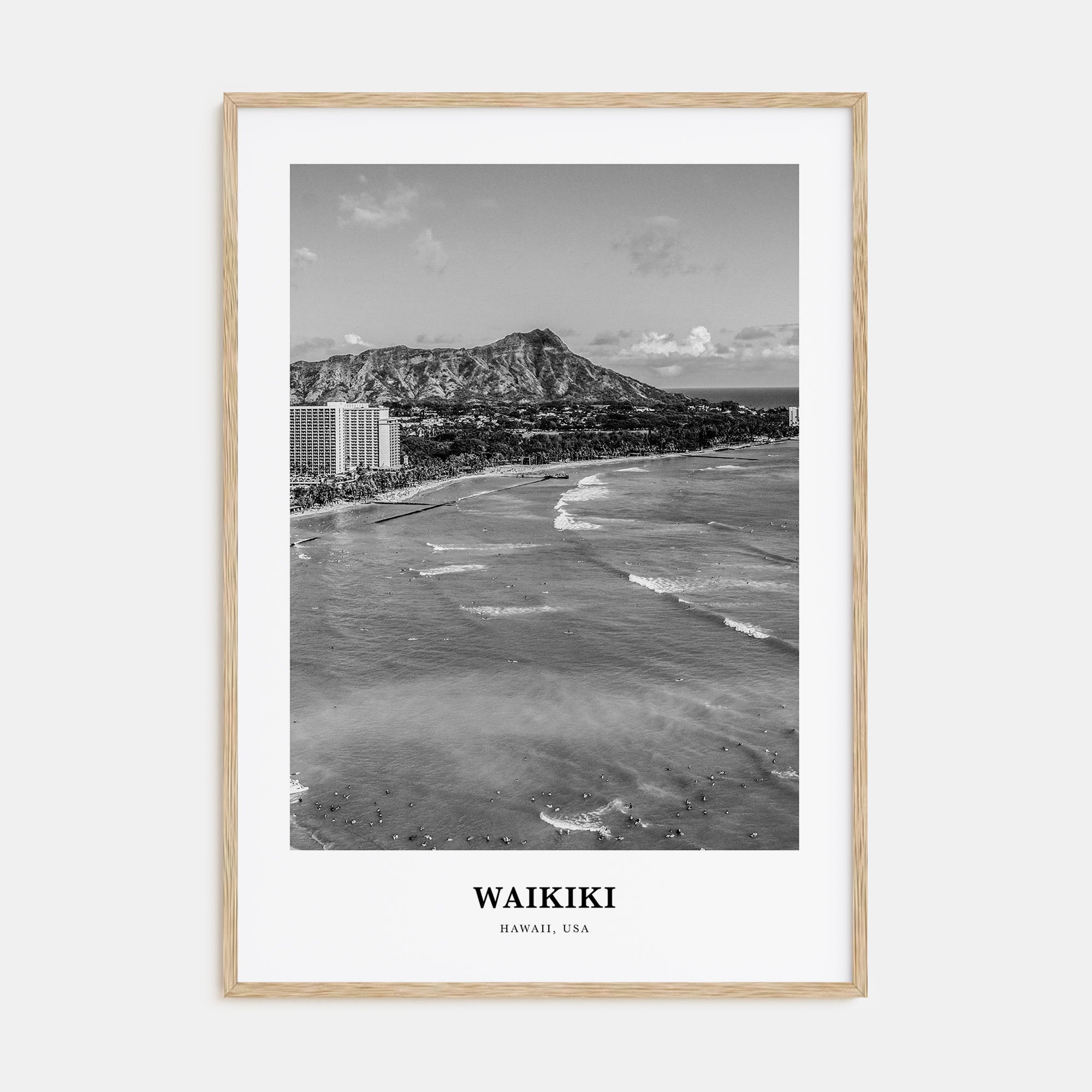 Waikiki Portrait B&W Poster