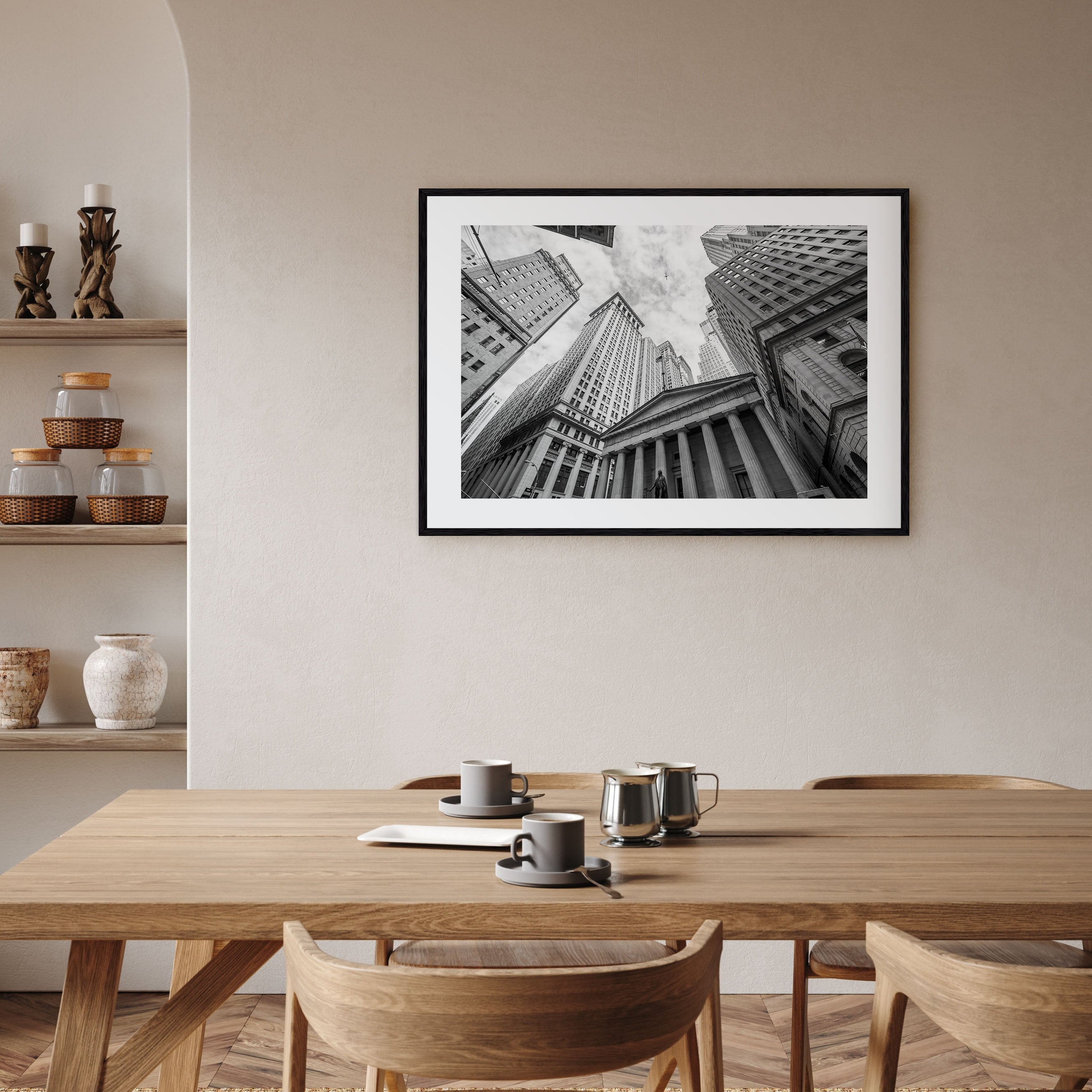 Wall Street Landscape B&W Poster