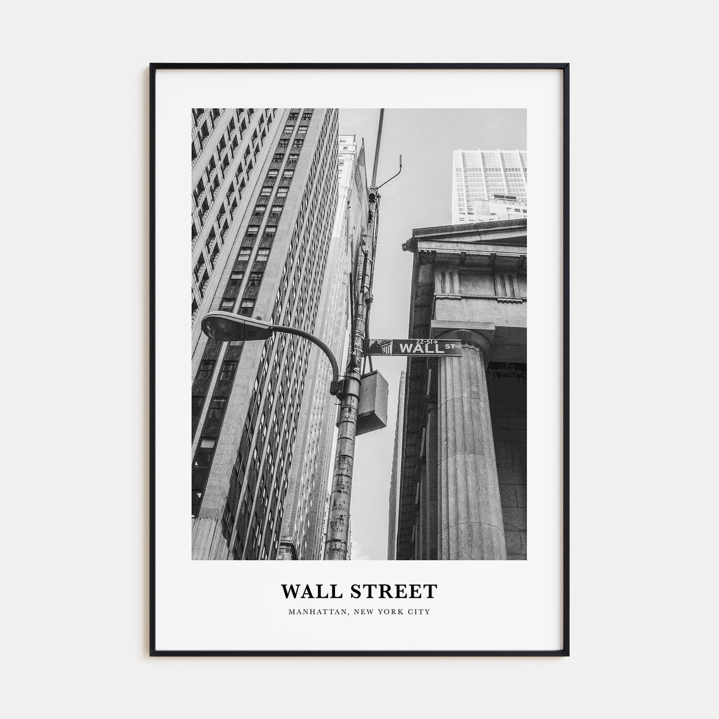 Wall Street Portrait B&W Poster