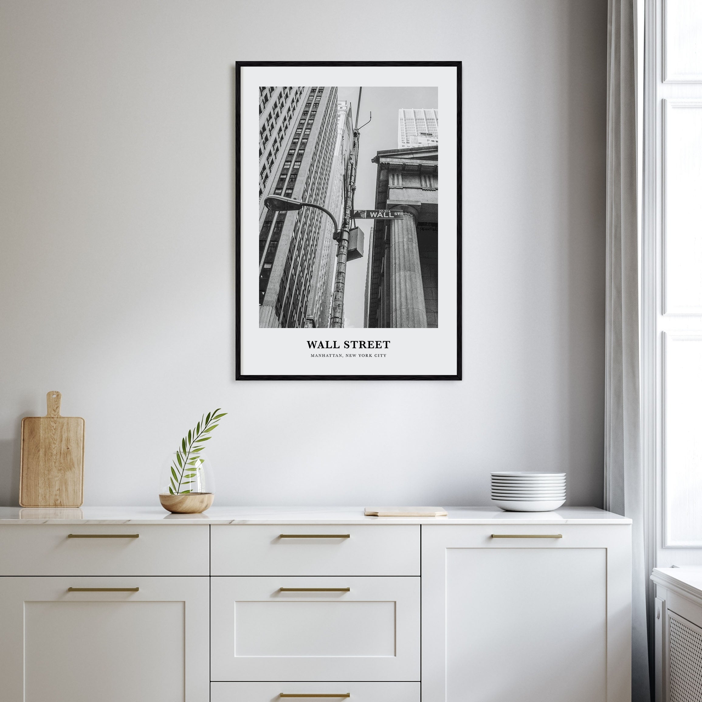 Wall Street Portrait B&W Poster