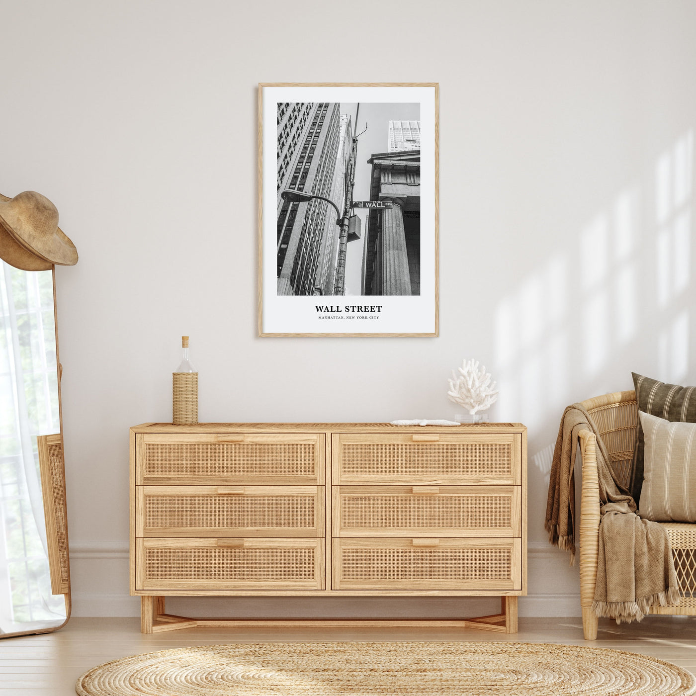 Wall Street Portrait B&W Poster