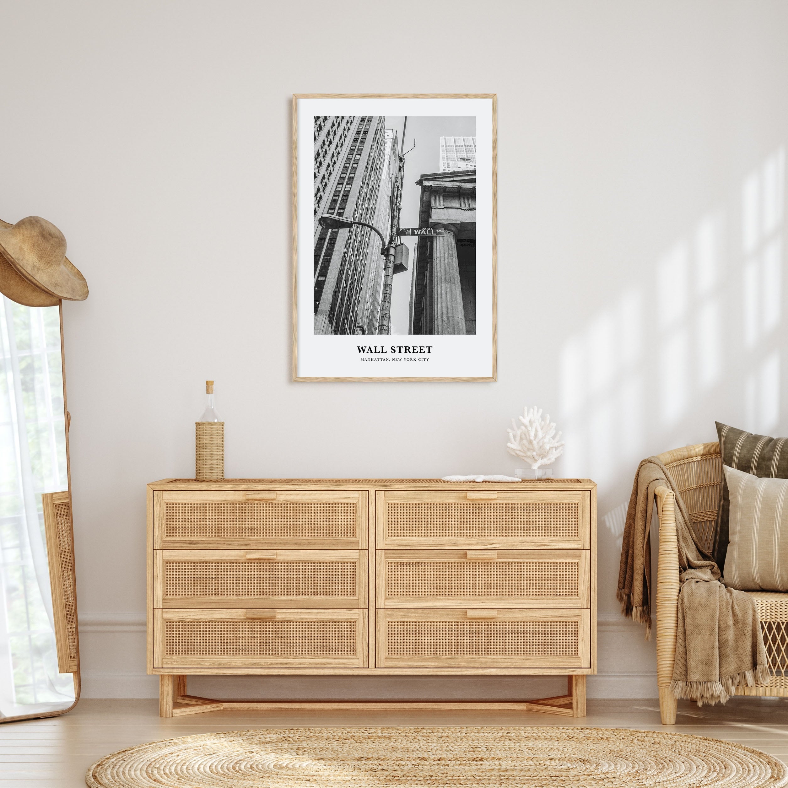 Wall Street Portrait B&W Poster