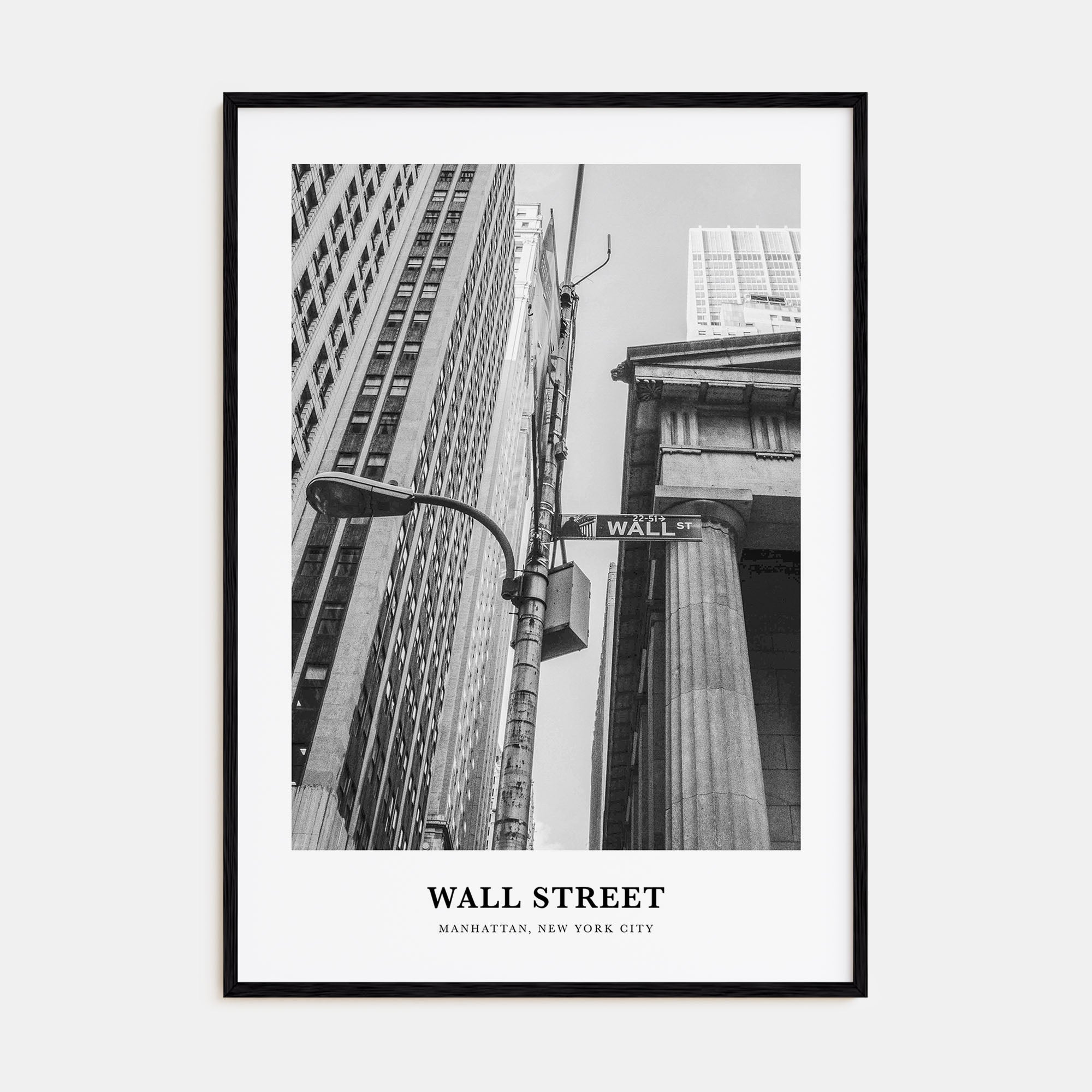 Wall Street Portrait B&W Poster