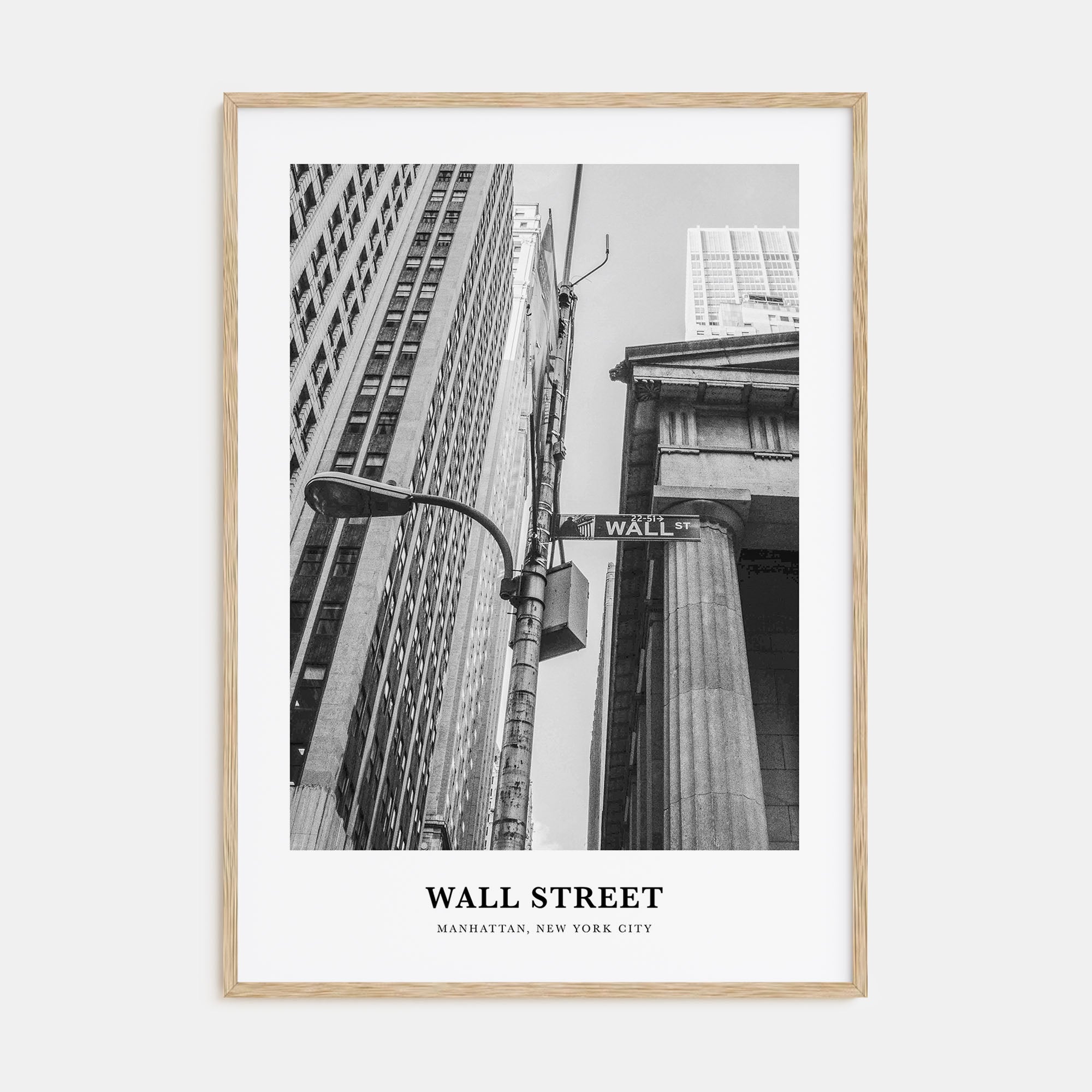 Wall Street Portrait B&W Poster