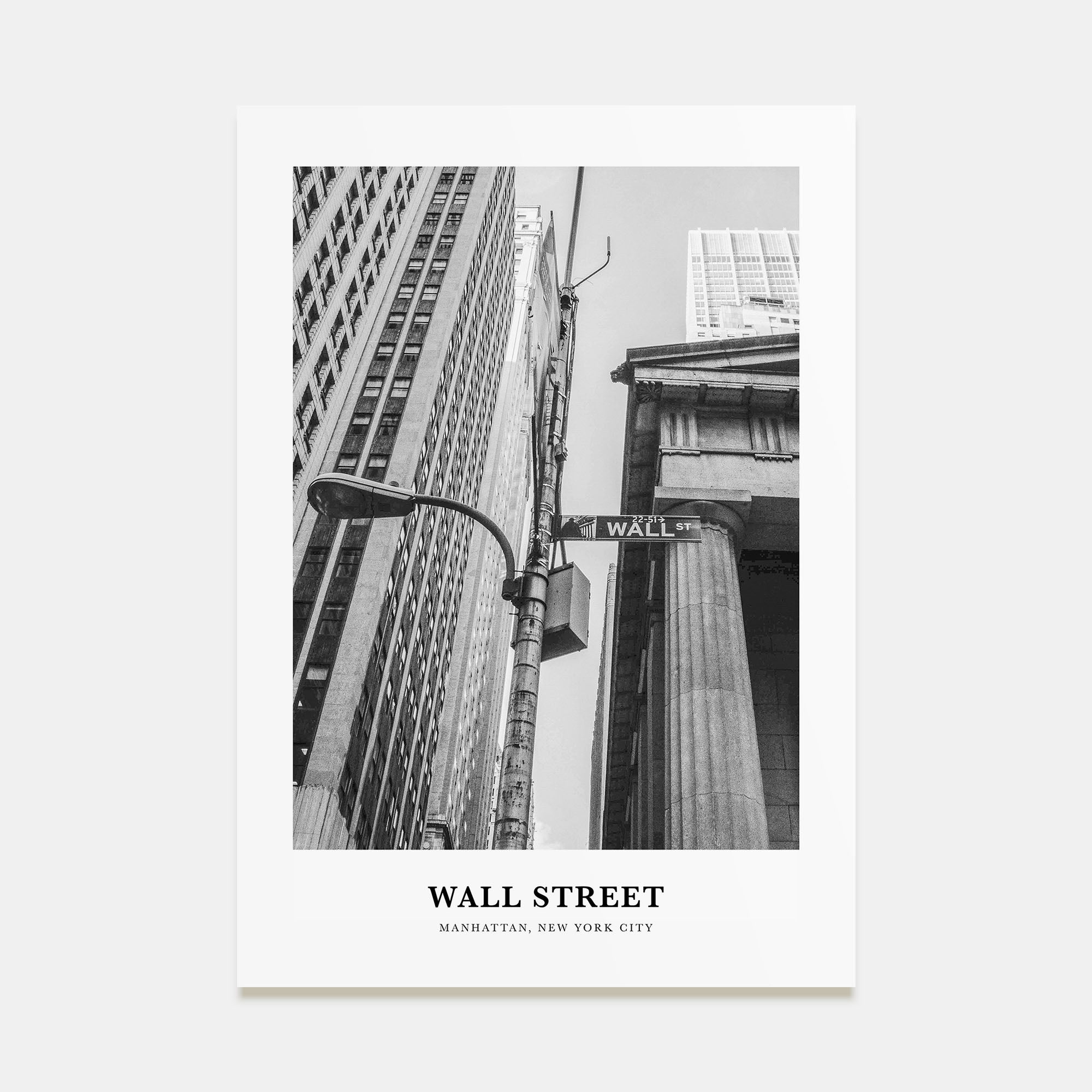 Wall Street Portrait B&W Poster