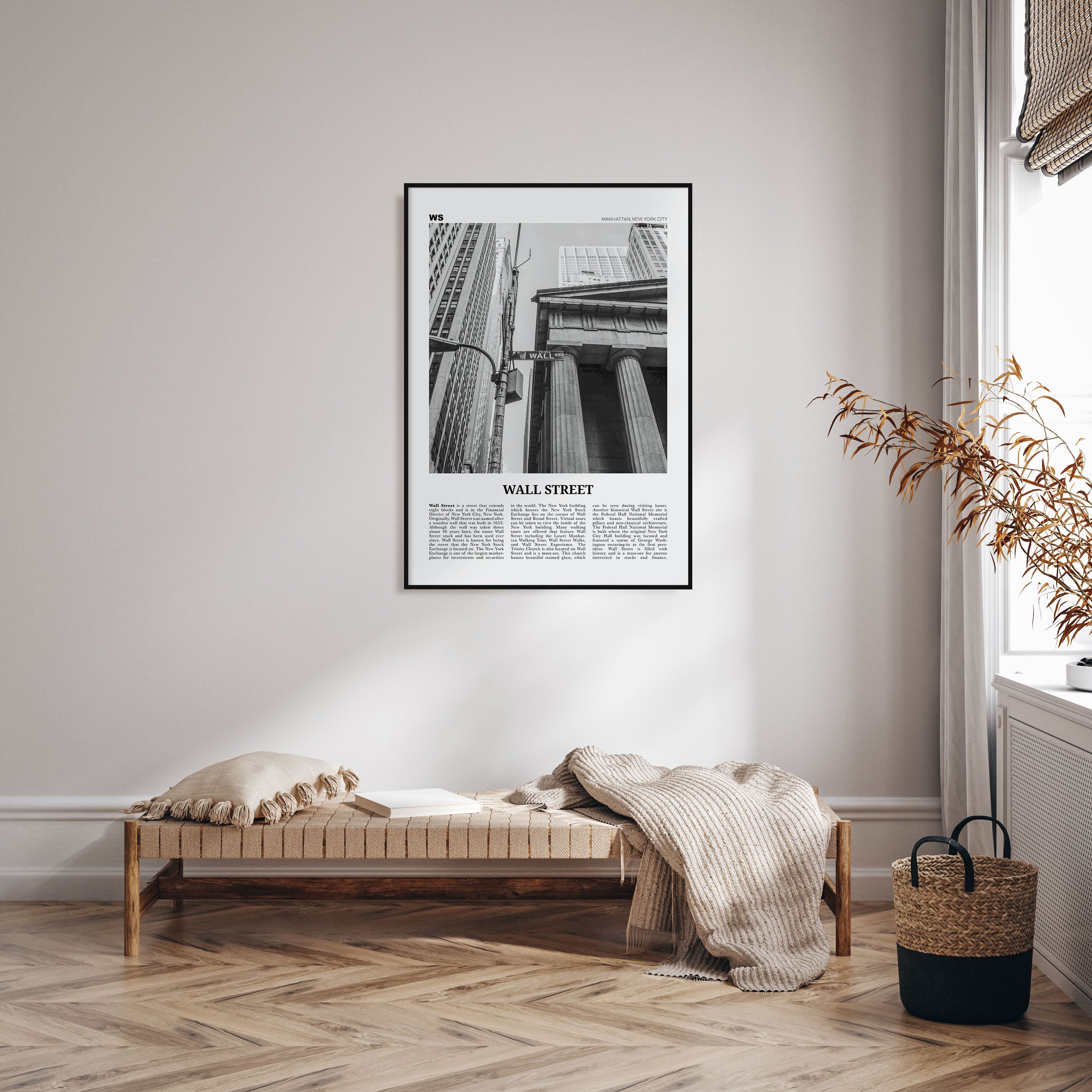 Wall Street Travel B&W Poster