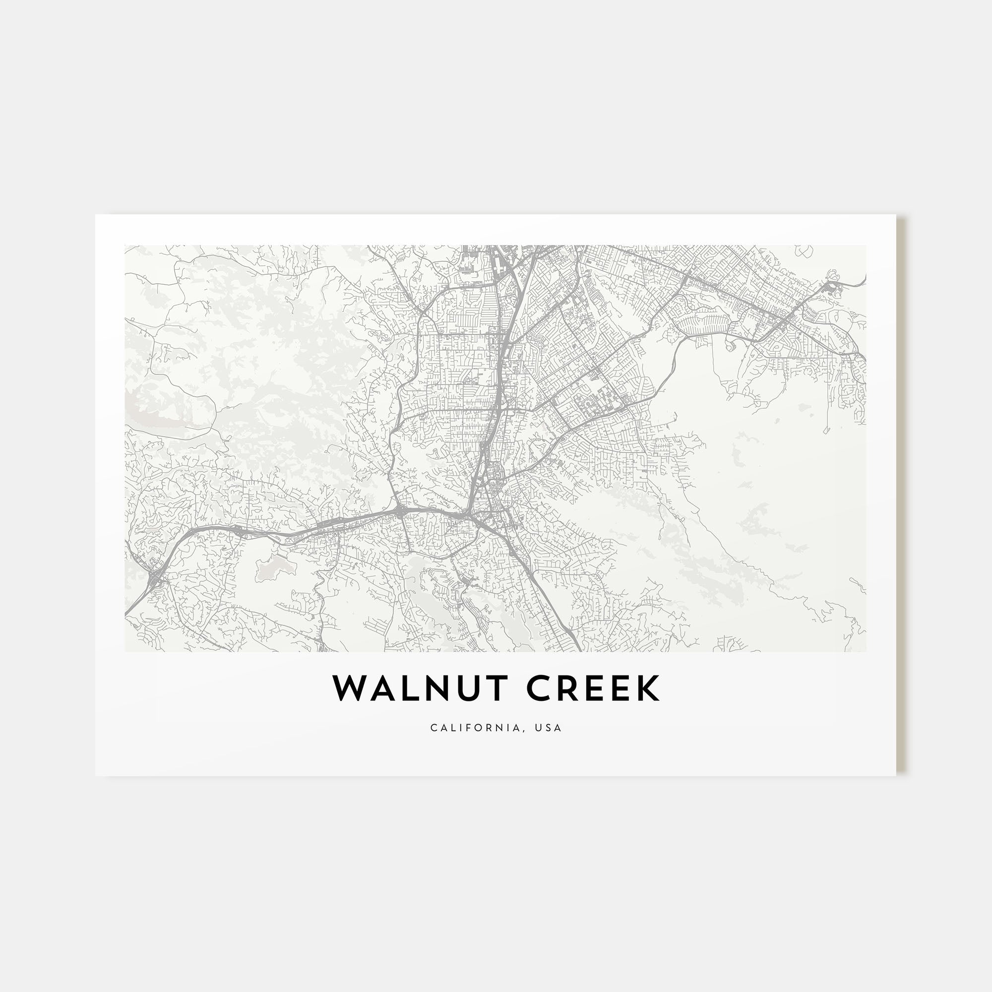 Walnut Creek Map Landscape Poster