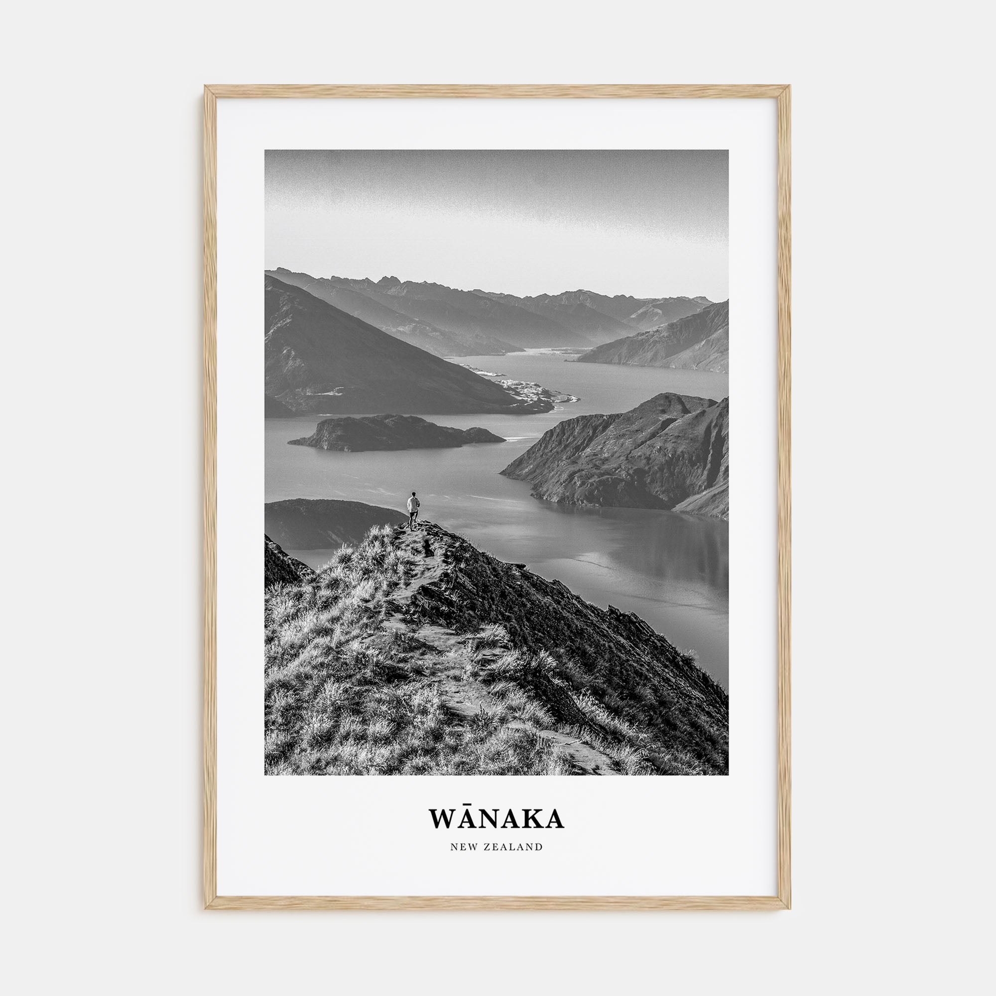 Wānaka Portrait B&W Poster