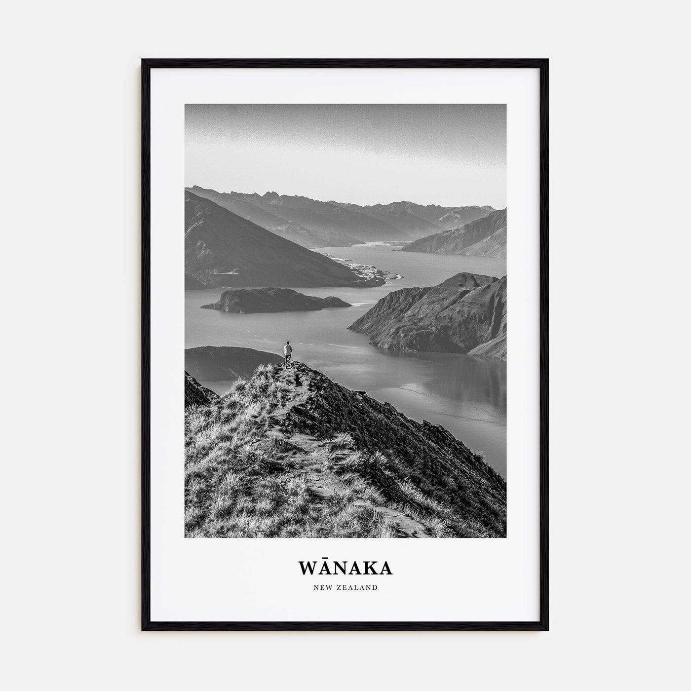 Wānaka Portrait B&W Poster