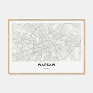 Warsaw Map Landscape Poster