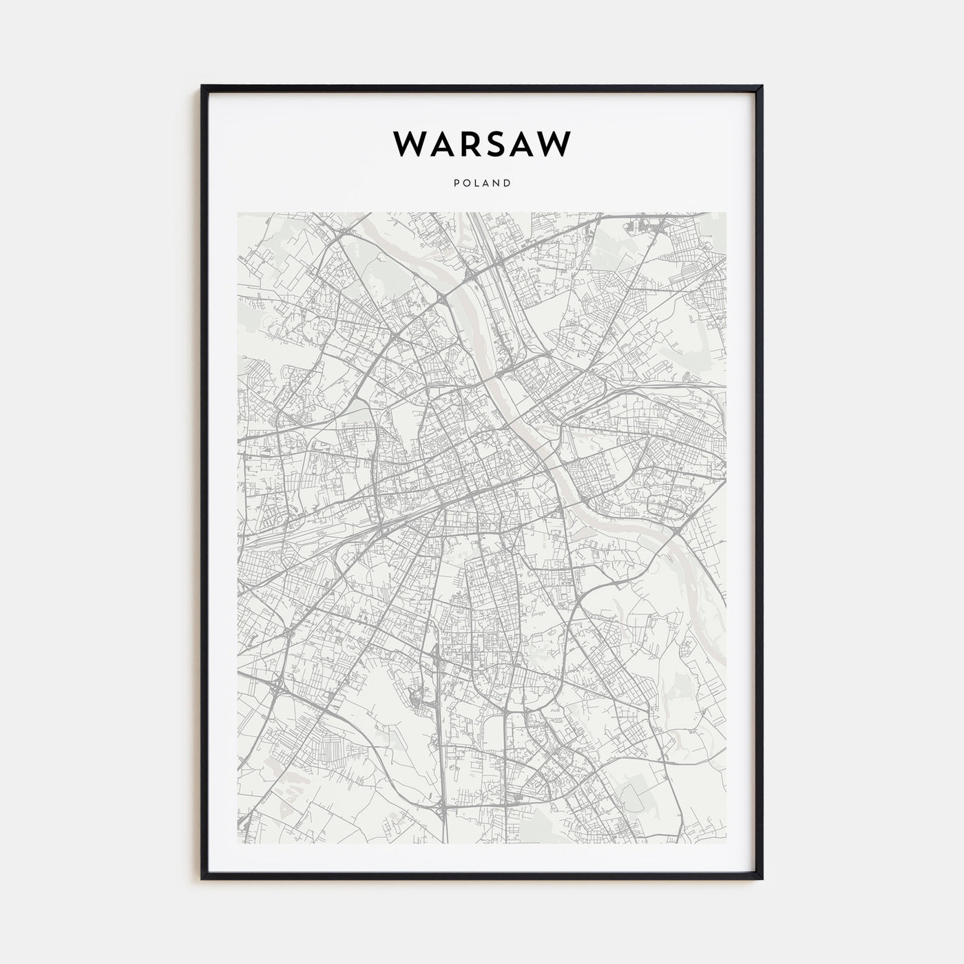 Warsaw Map Portrait Poster