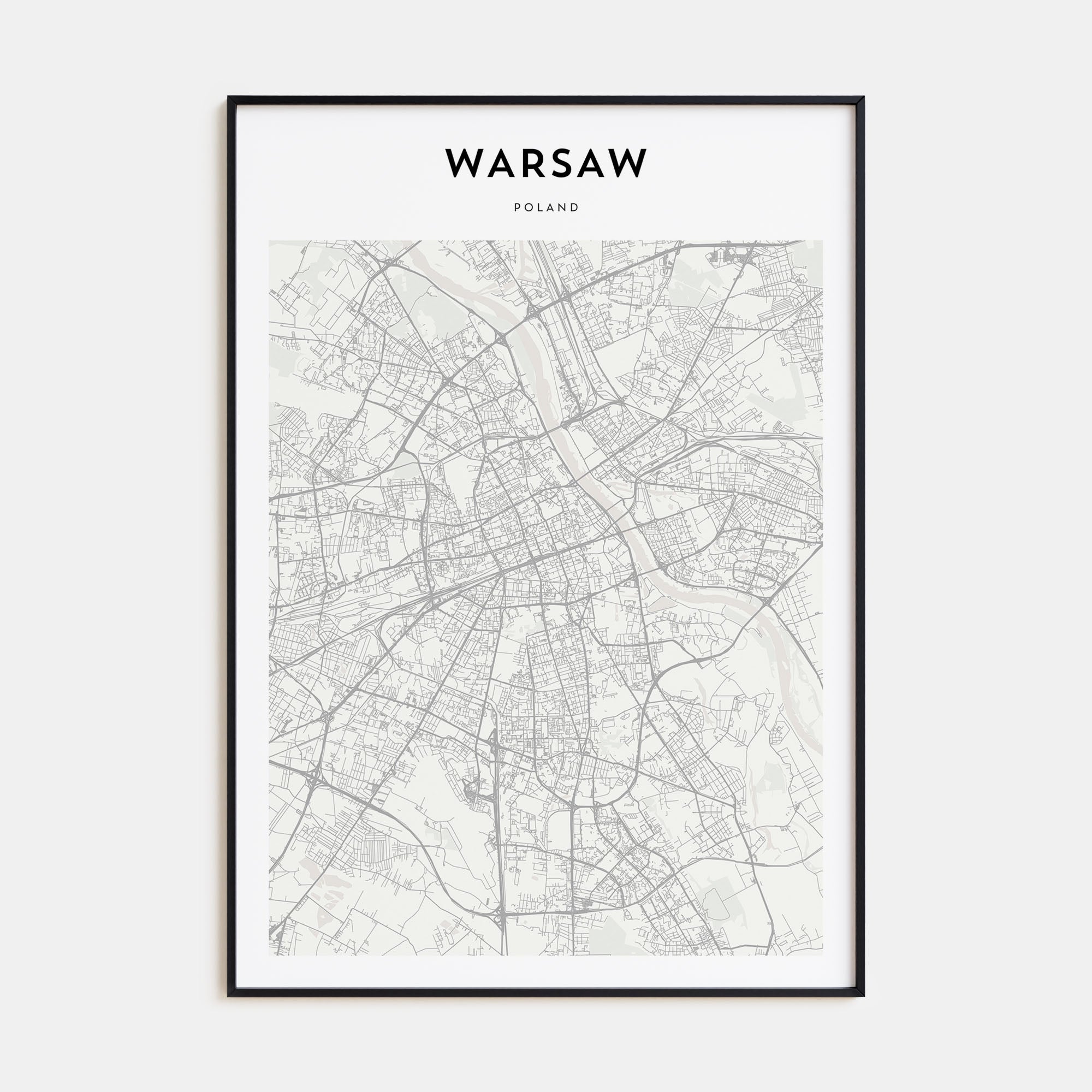 Warsaw Map Portrait Poster