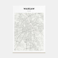 Warsaw Map Portrait Poster