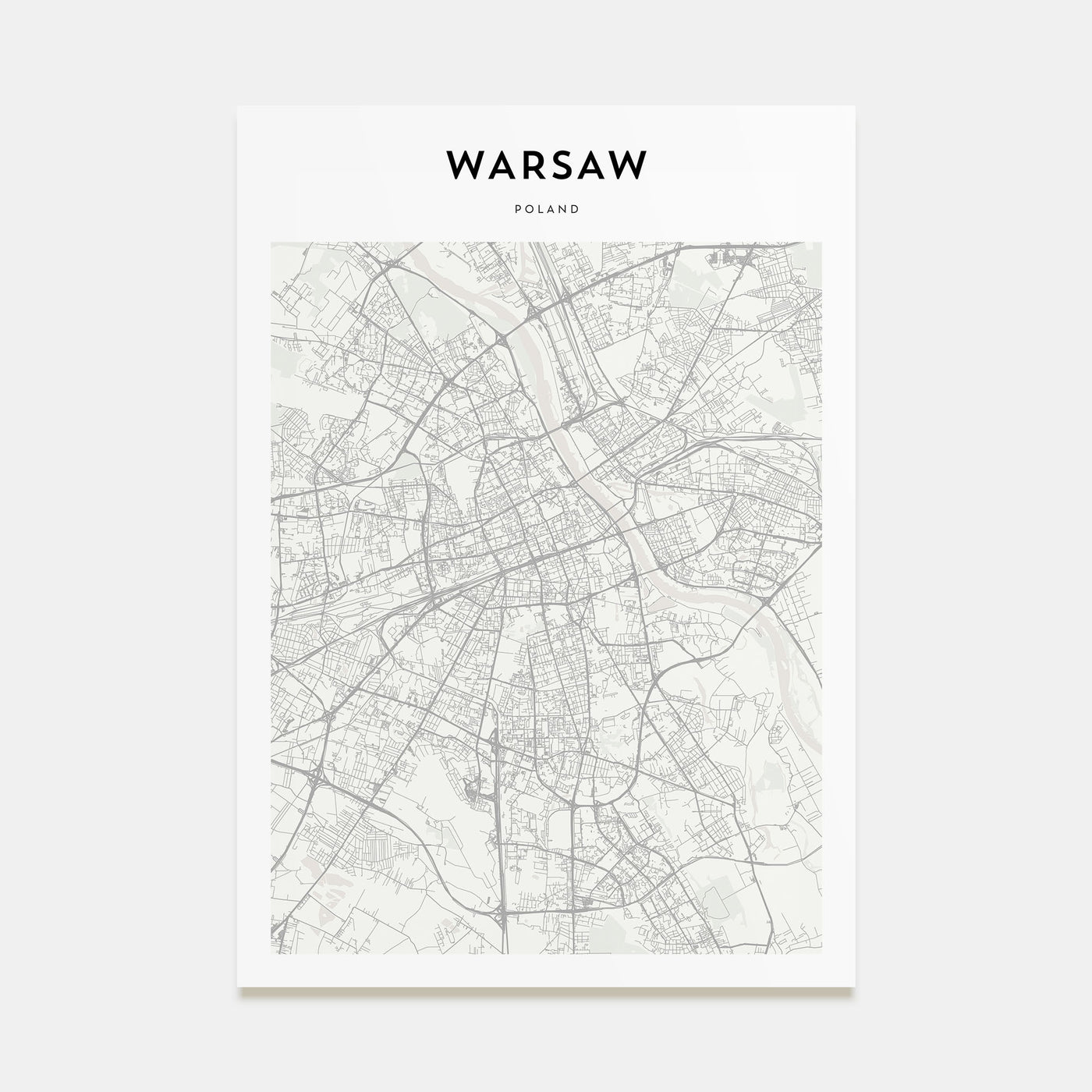 Warsaw Map Portrait Poster