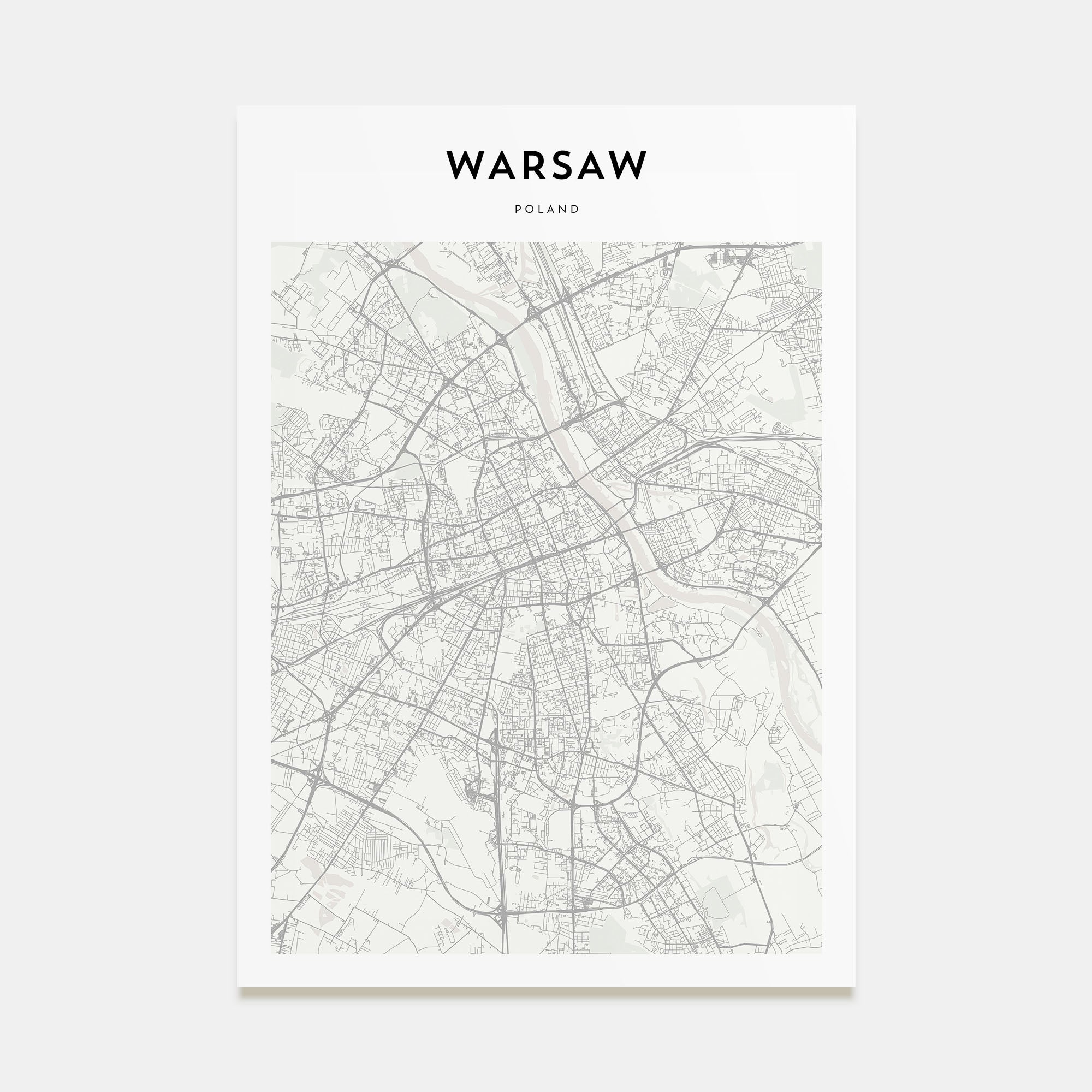 Warsaw Map Portrait Poster