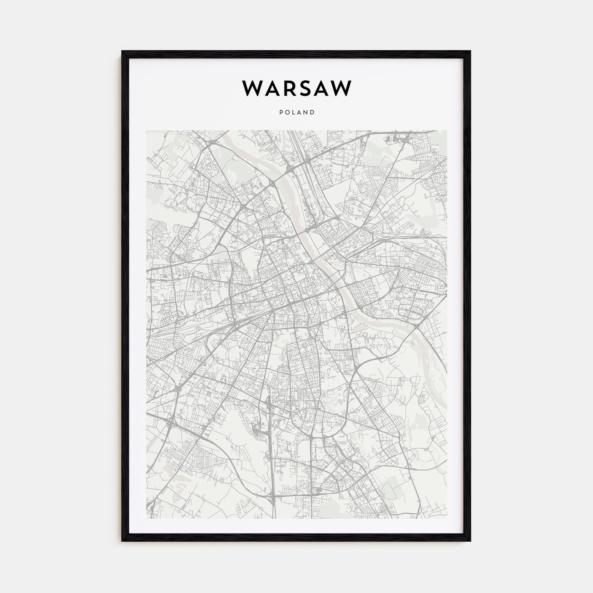 Warsaw Map Portrait Poster