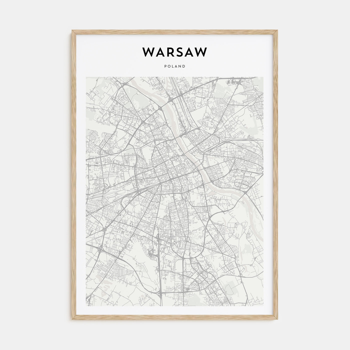 Warsaw Map Portrait Poster