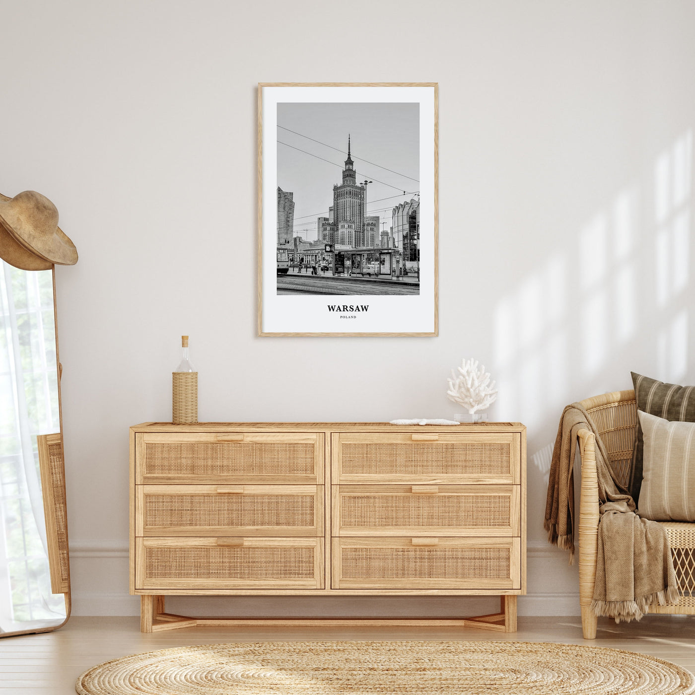 Warsaw Portrait B&W Poster
