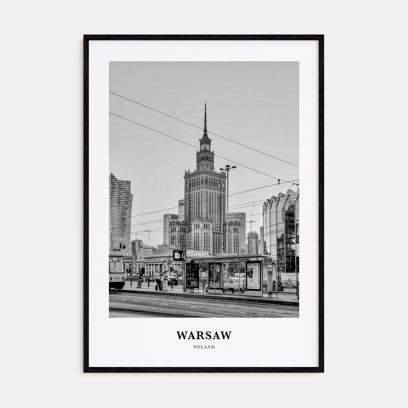 Warsaw Portrait B&W Poster