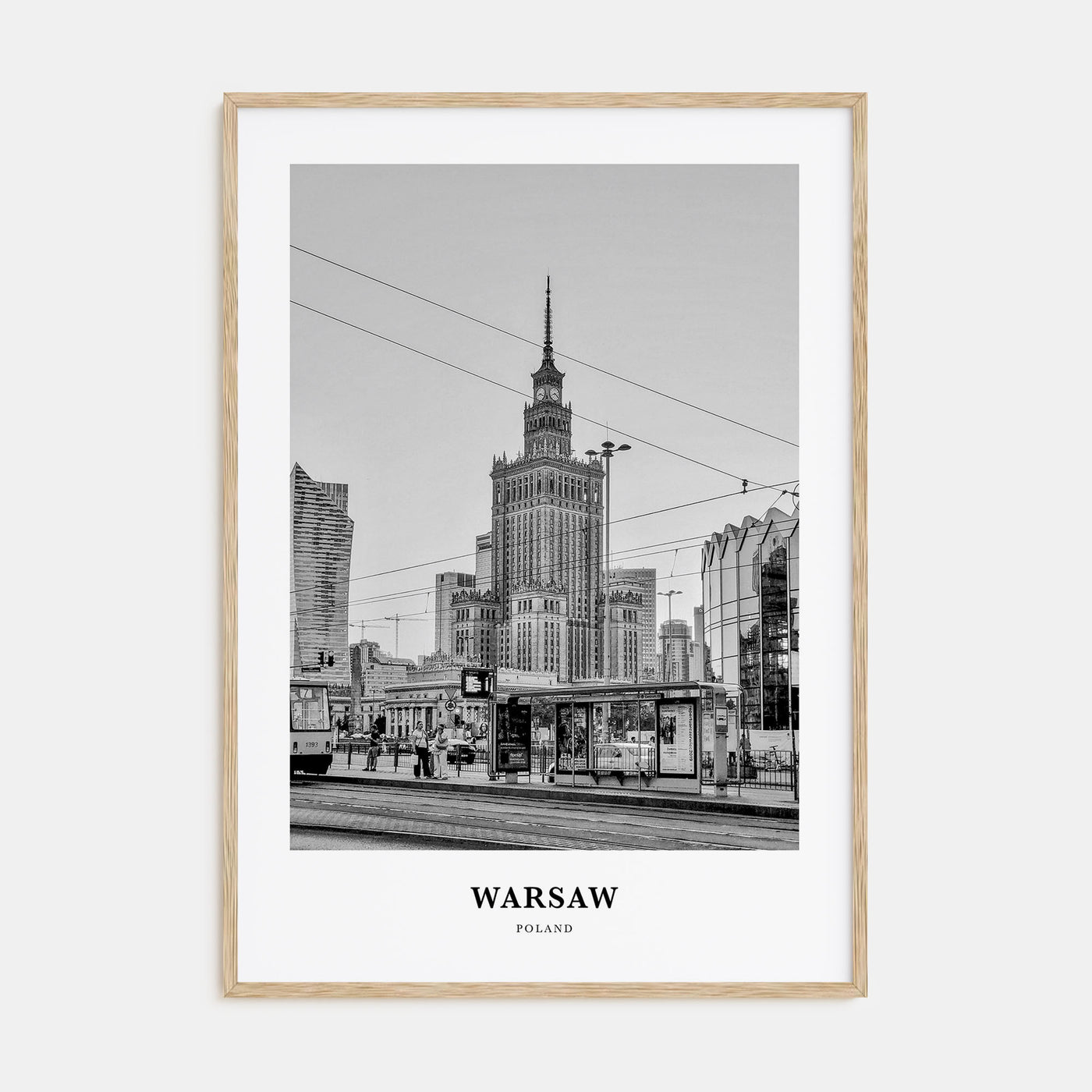 Warsaw Portrait B&W Poster