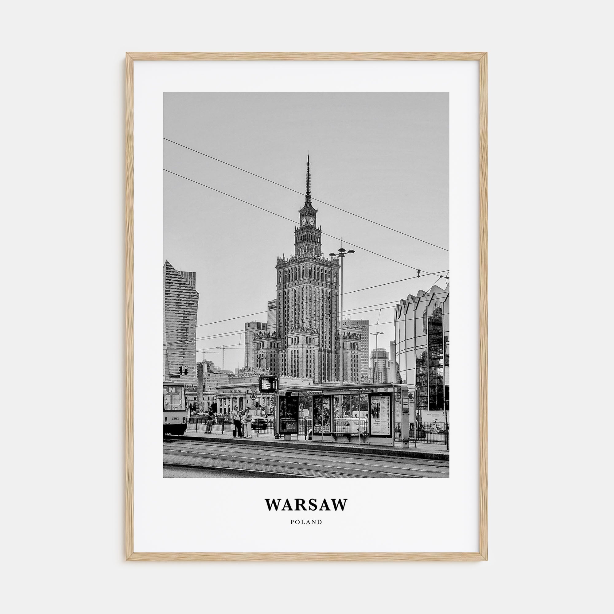 Warsaw Portrait B&W Poster
