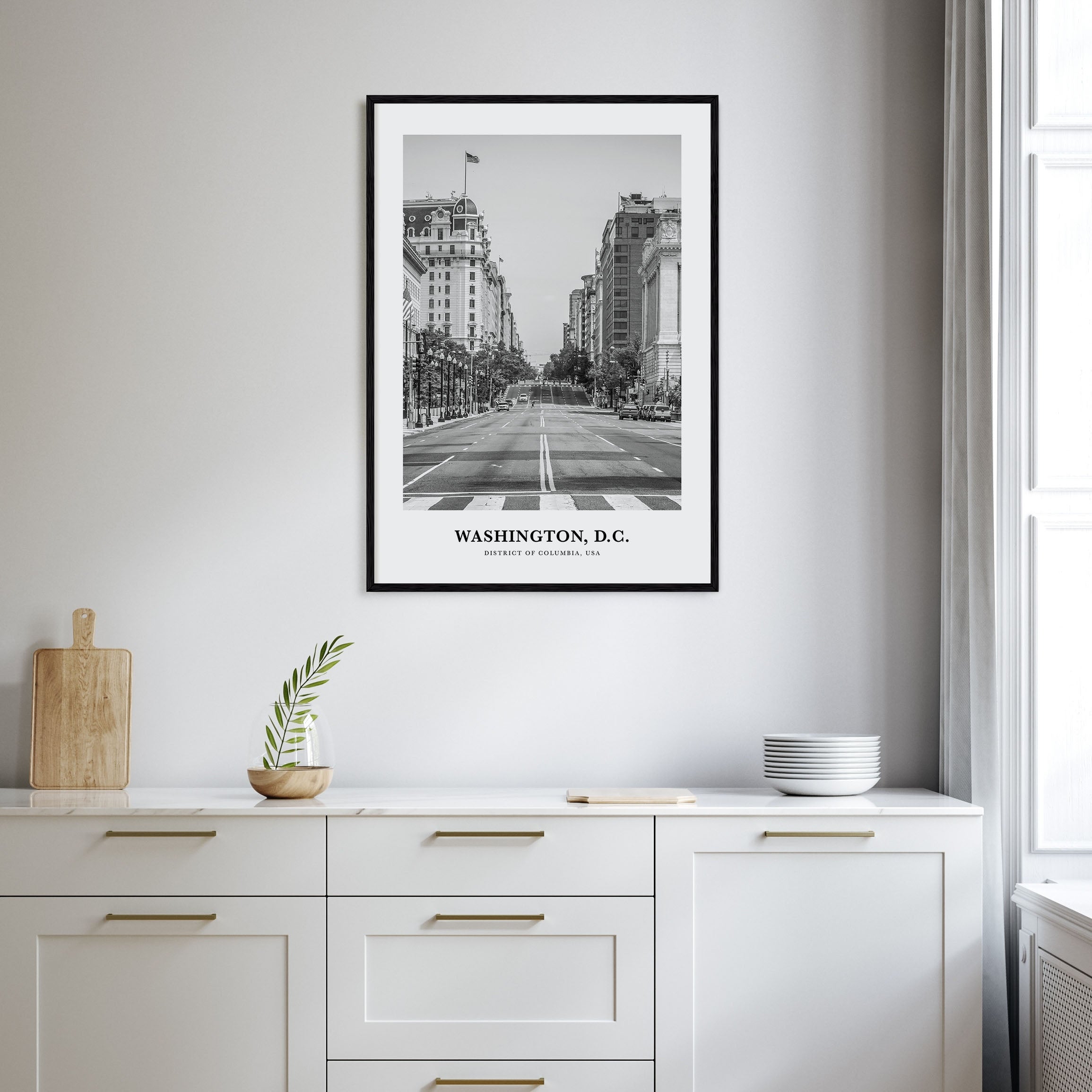 Washington, D.C. Portrait B&W No 2 Poster