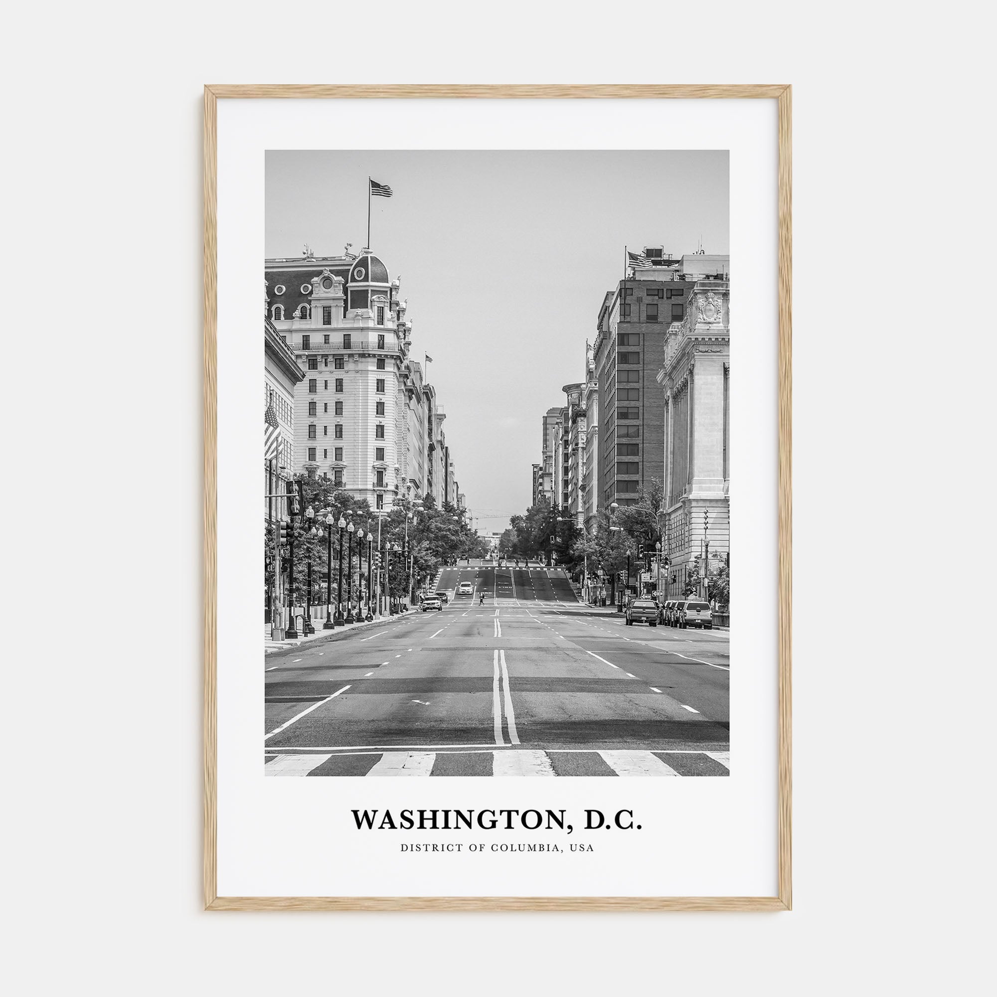 Washington, D.C. Portrait B&W No 2 Poster
