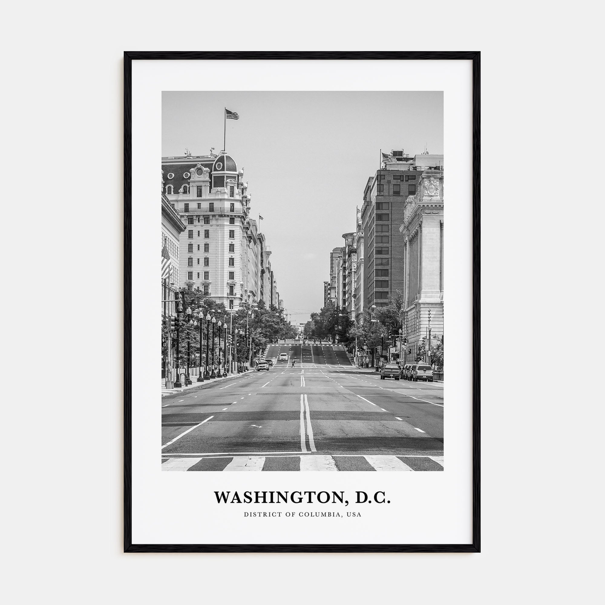 Washington, D.C. Portrait B&W No 2 Poster