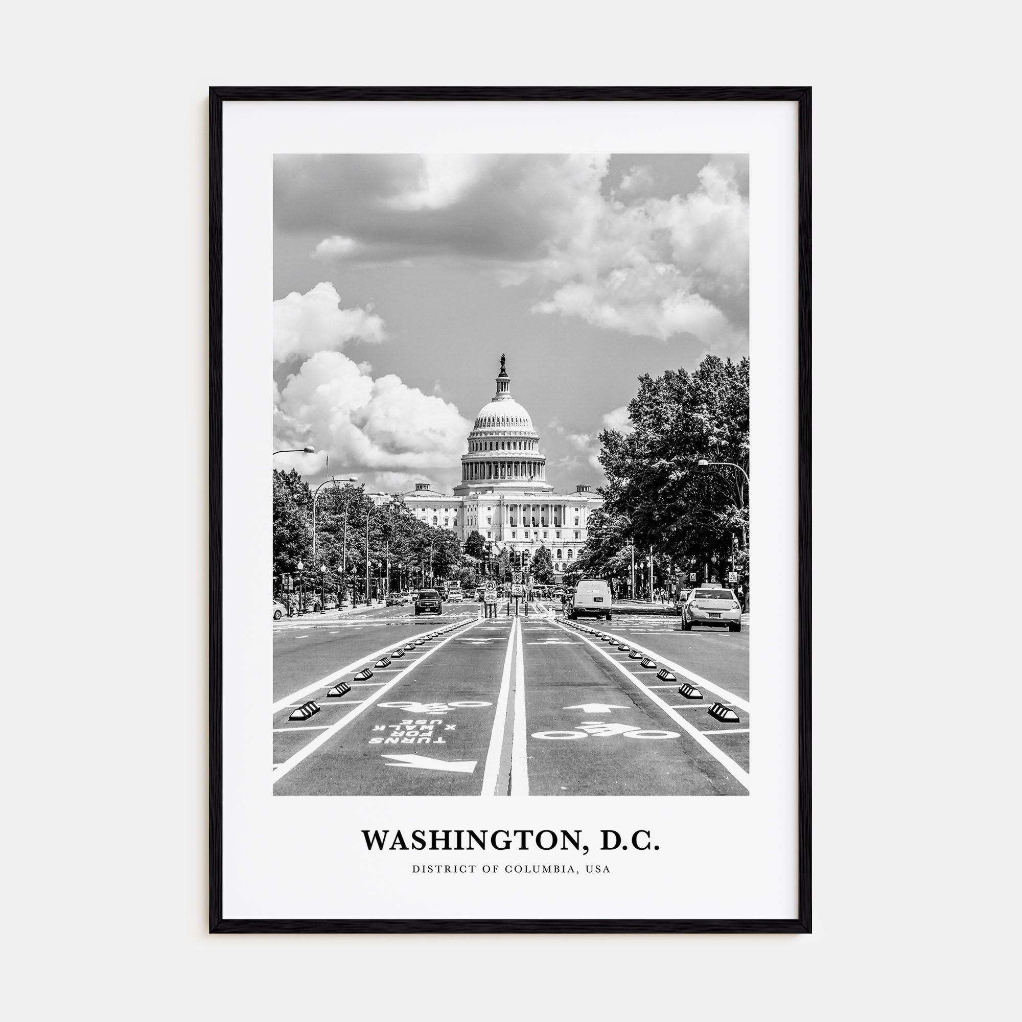 Washington, D.C. Portrait B&W No 3 Poster