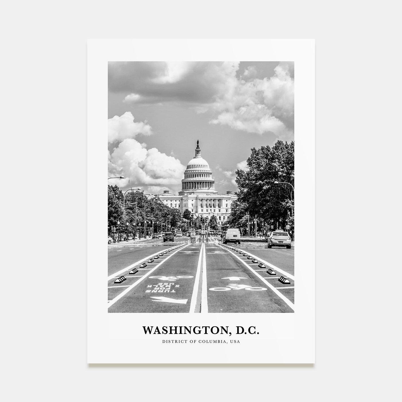 Washington, D.C. Portrait B&W No 3 Poster