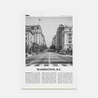 Washington, D.C. Travel B&W No 2 Poster