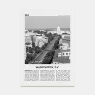 Washington, D.C. Travel B&W No 3 Poster