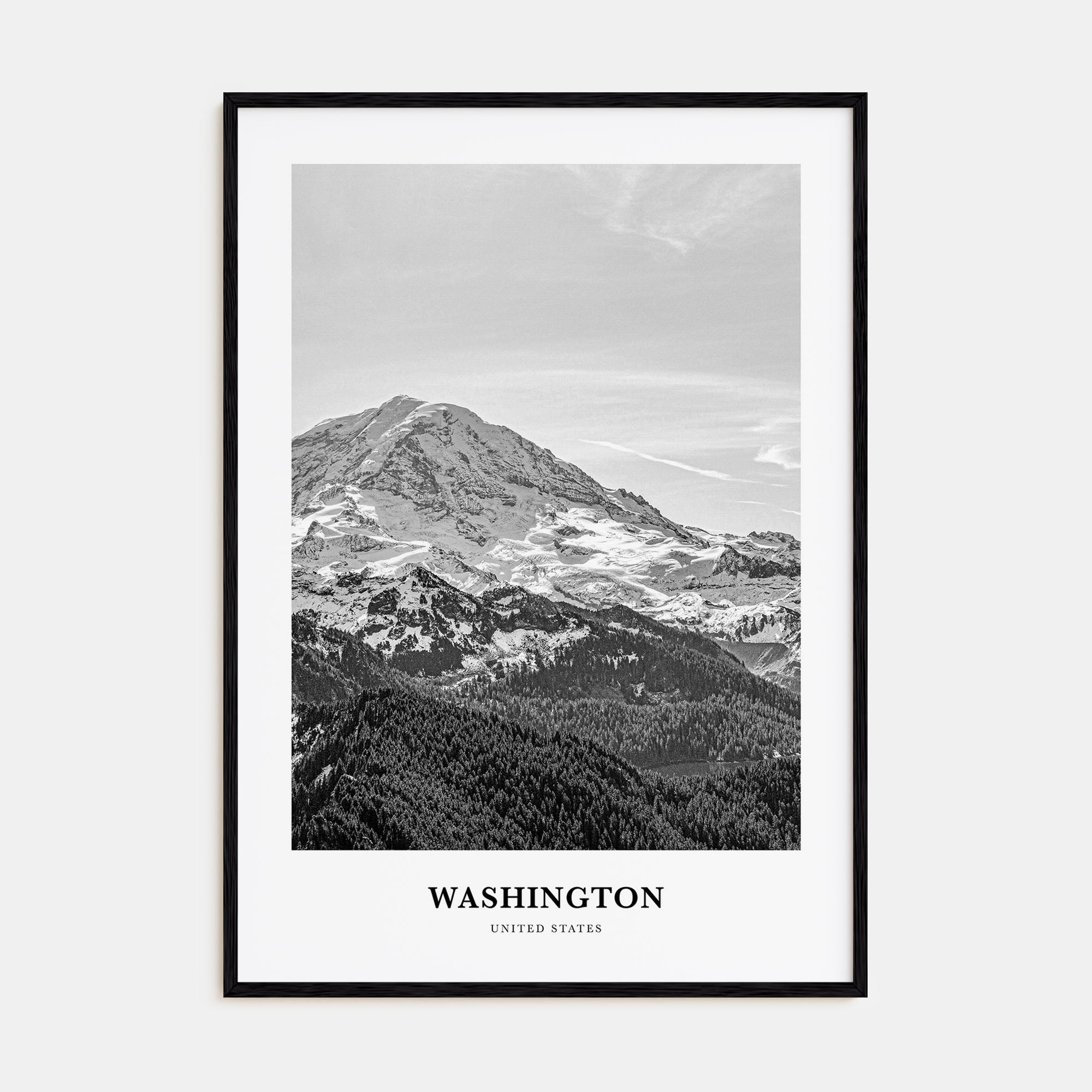 Washington (State) Portrait B&W No 2 Poster