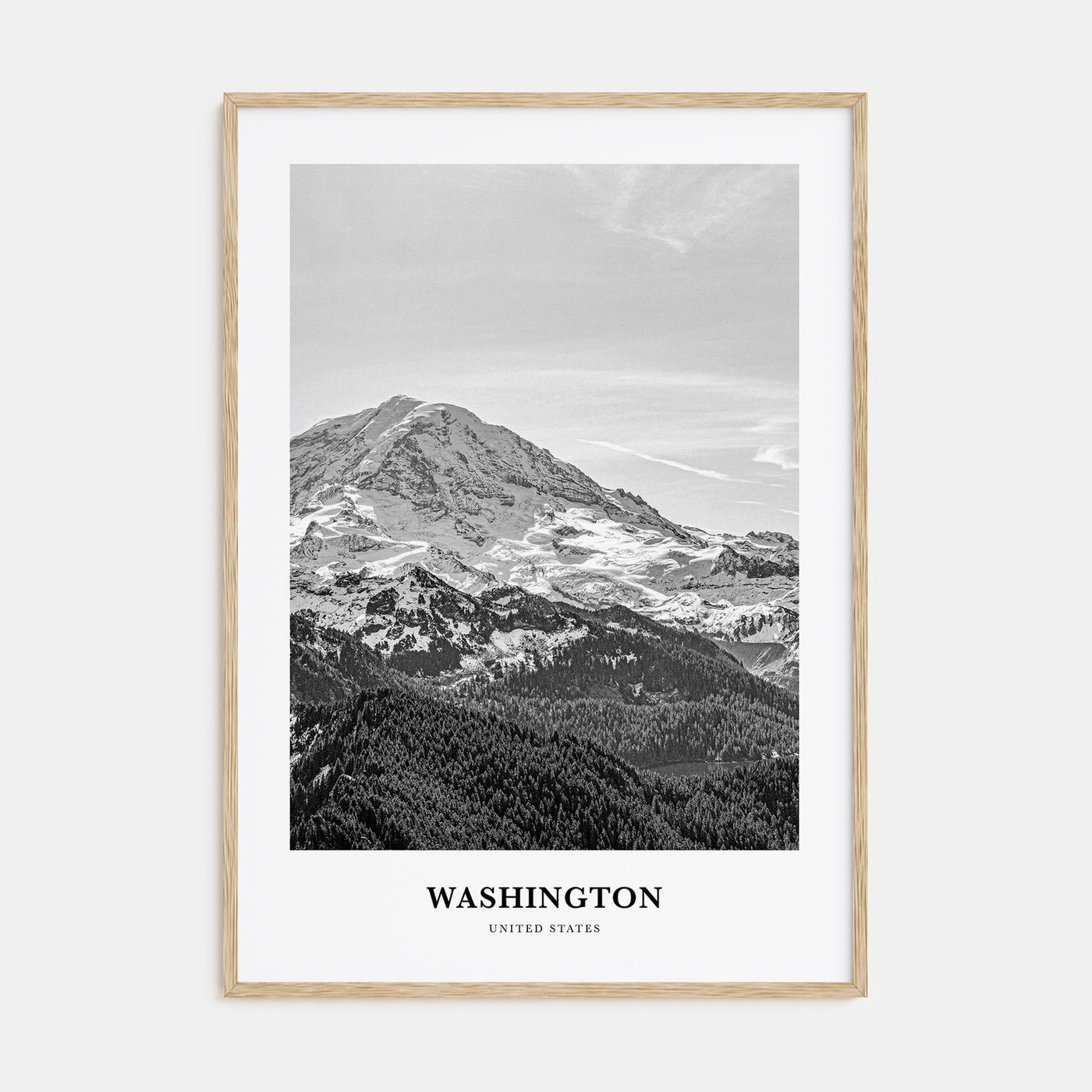 Washington (State) Portrait B&W No 2 Poster