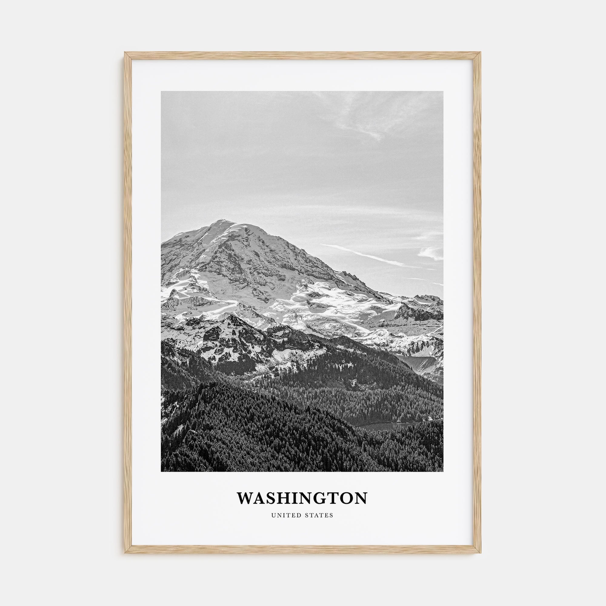 Washington (State) Portrait B&W No 2 Poster