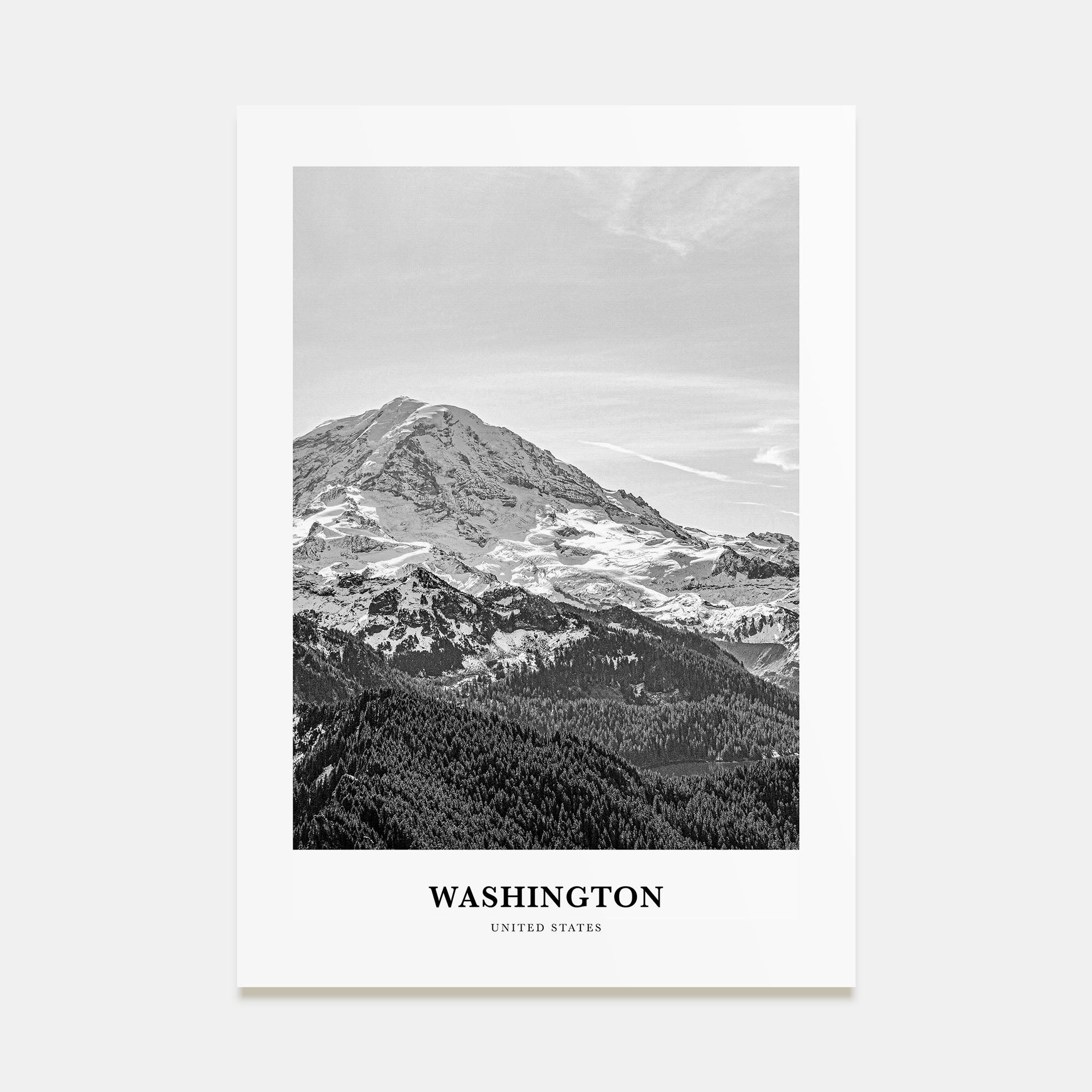 Washington (State) Portrait B&W No 2 Poster