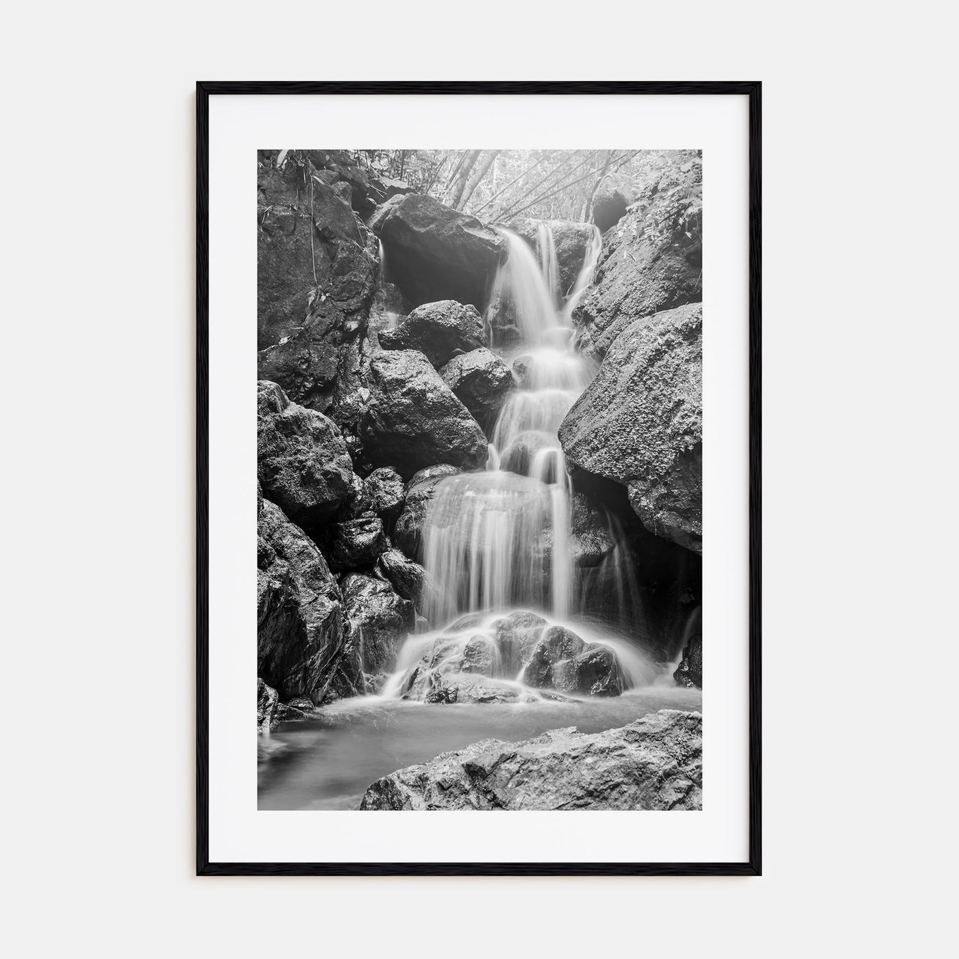 Waterfall Photo B&W No 2 Poster