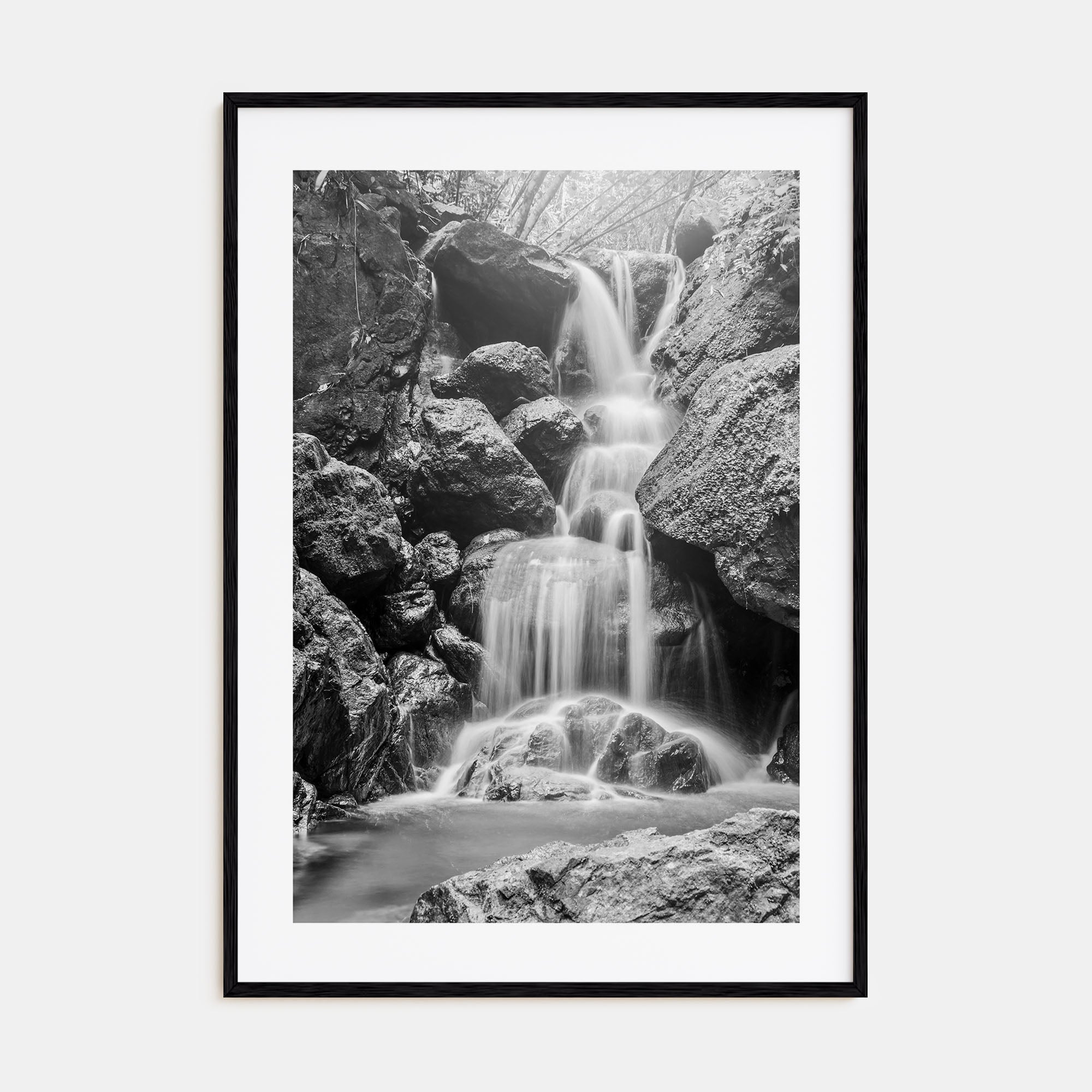 Waterfall Photo B&W No 2 Poster