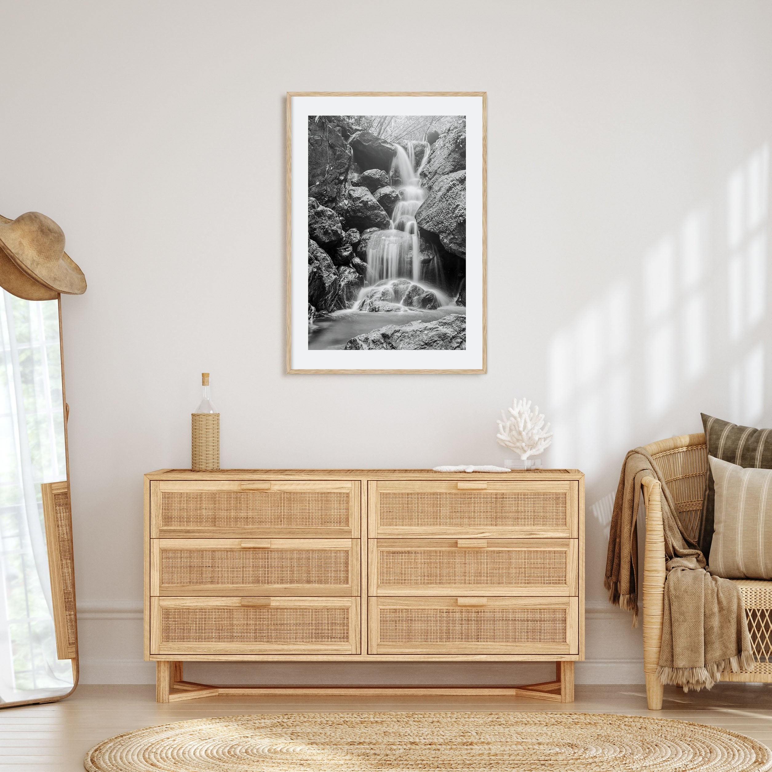 Waterfall Photo B&W No 2 Poster