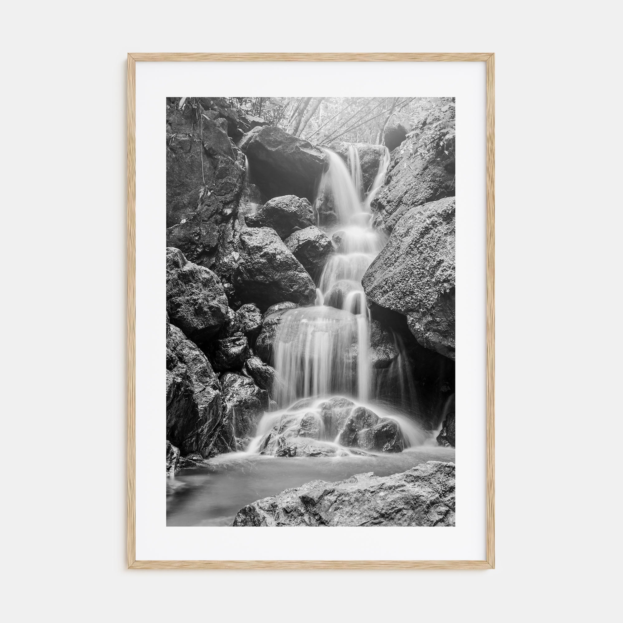 Waterfall Photo B&W No 2 Poster