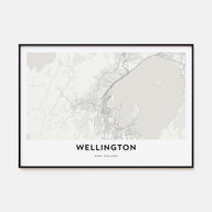 Wellington Map Landscape Poster