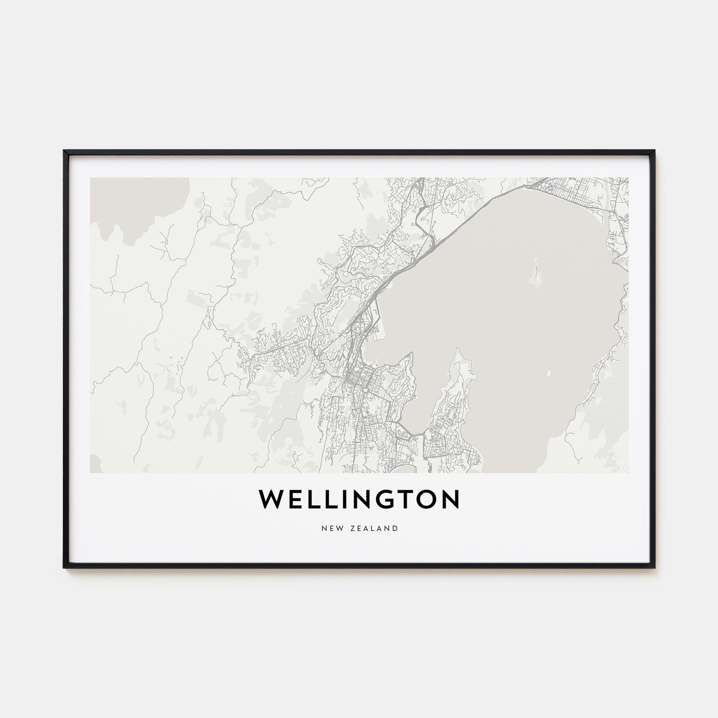 Wellington Map Landscape Poster