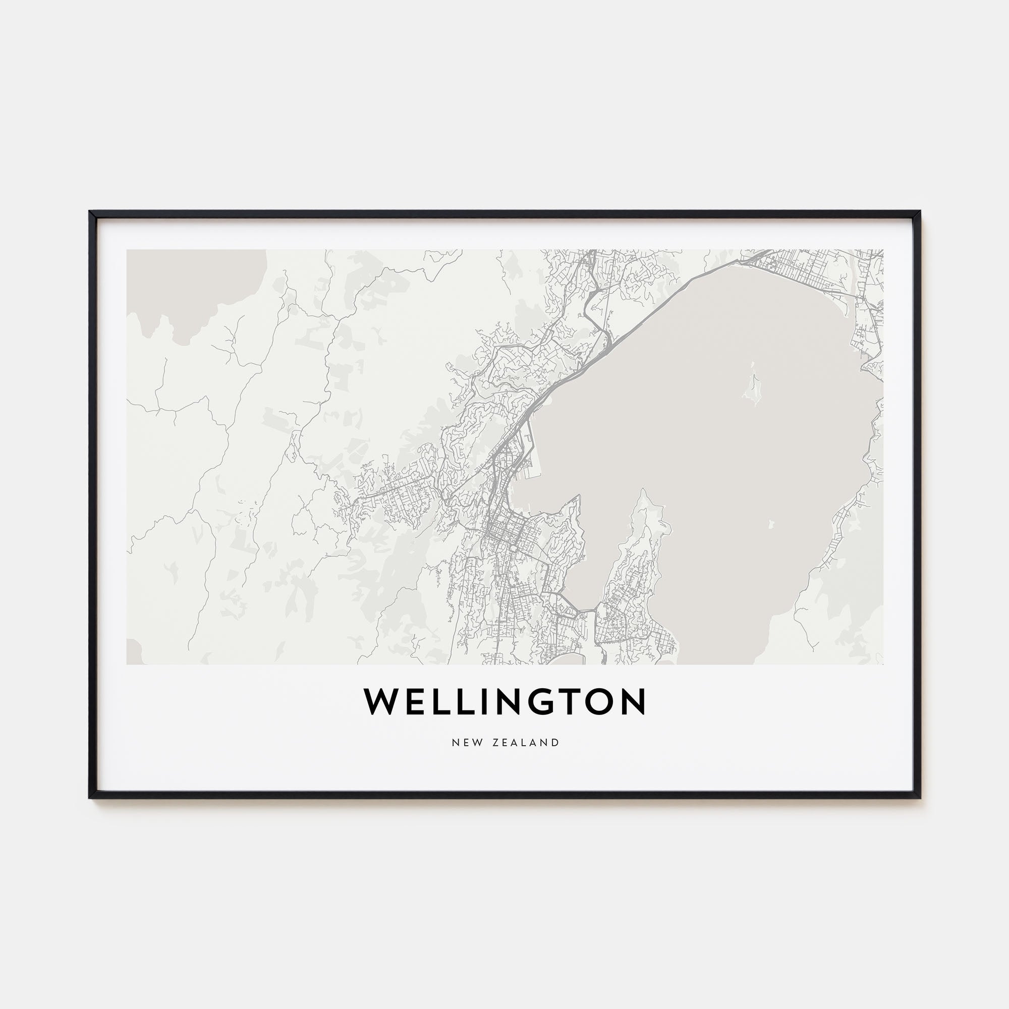 Wellington Map Landscape Poster