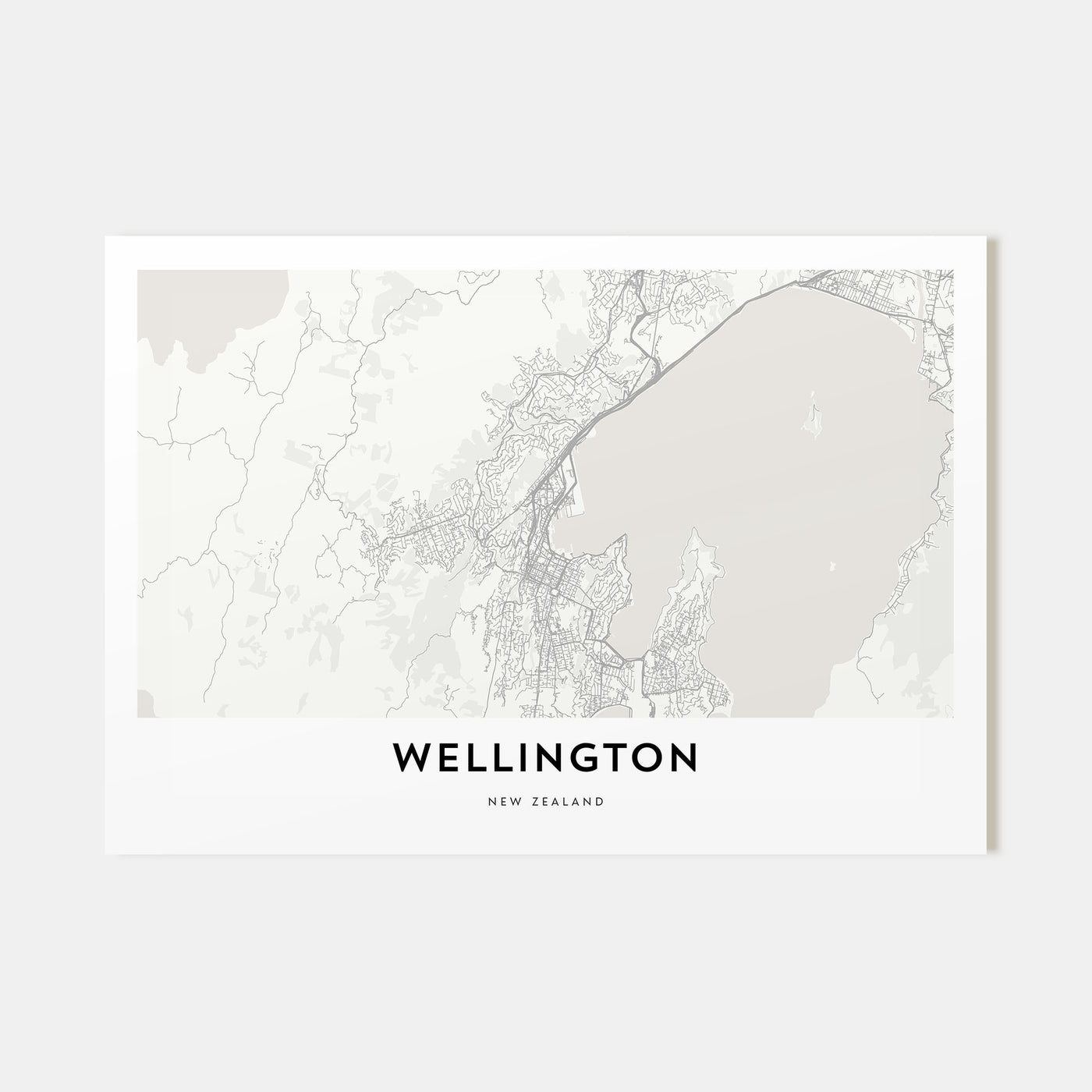 Wellington Map Landscape Poster