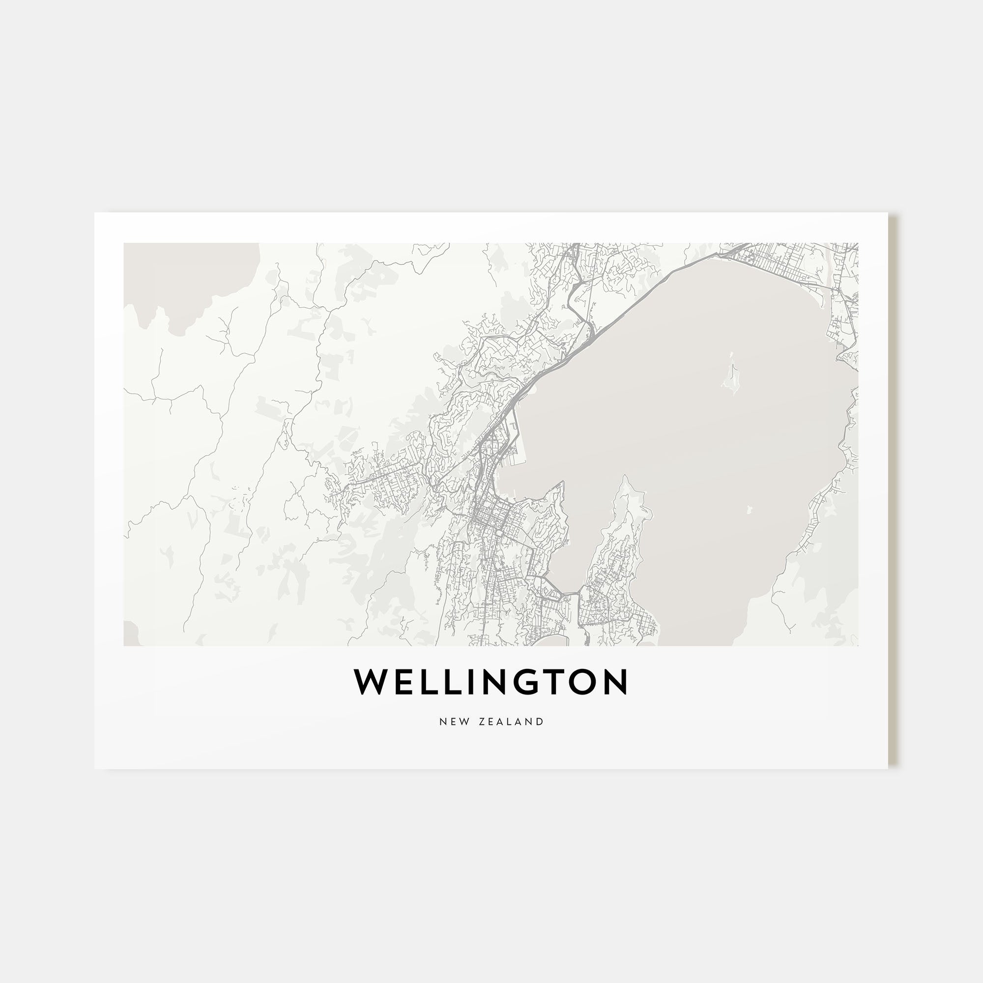 Wellington Map Landscape Poster