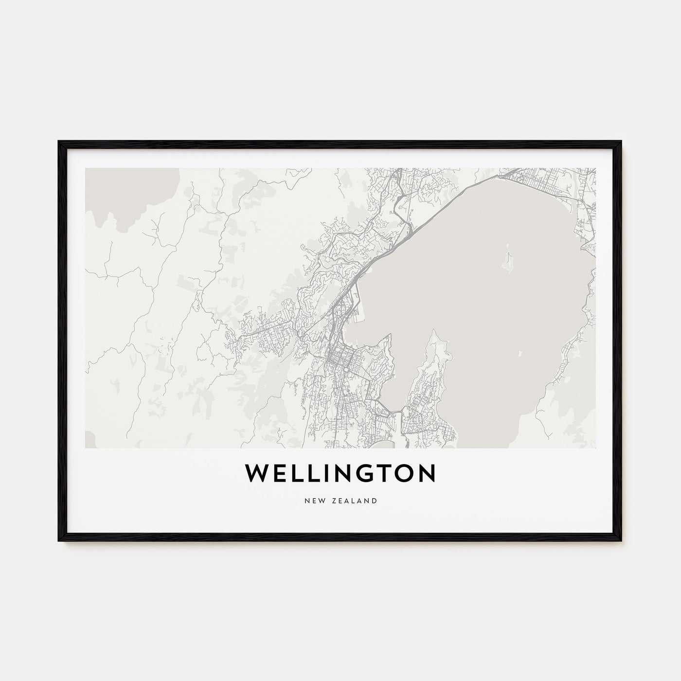 Wellington Map Landscape Poster
