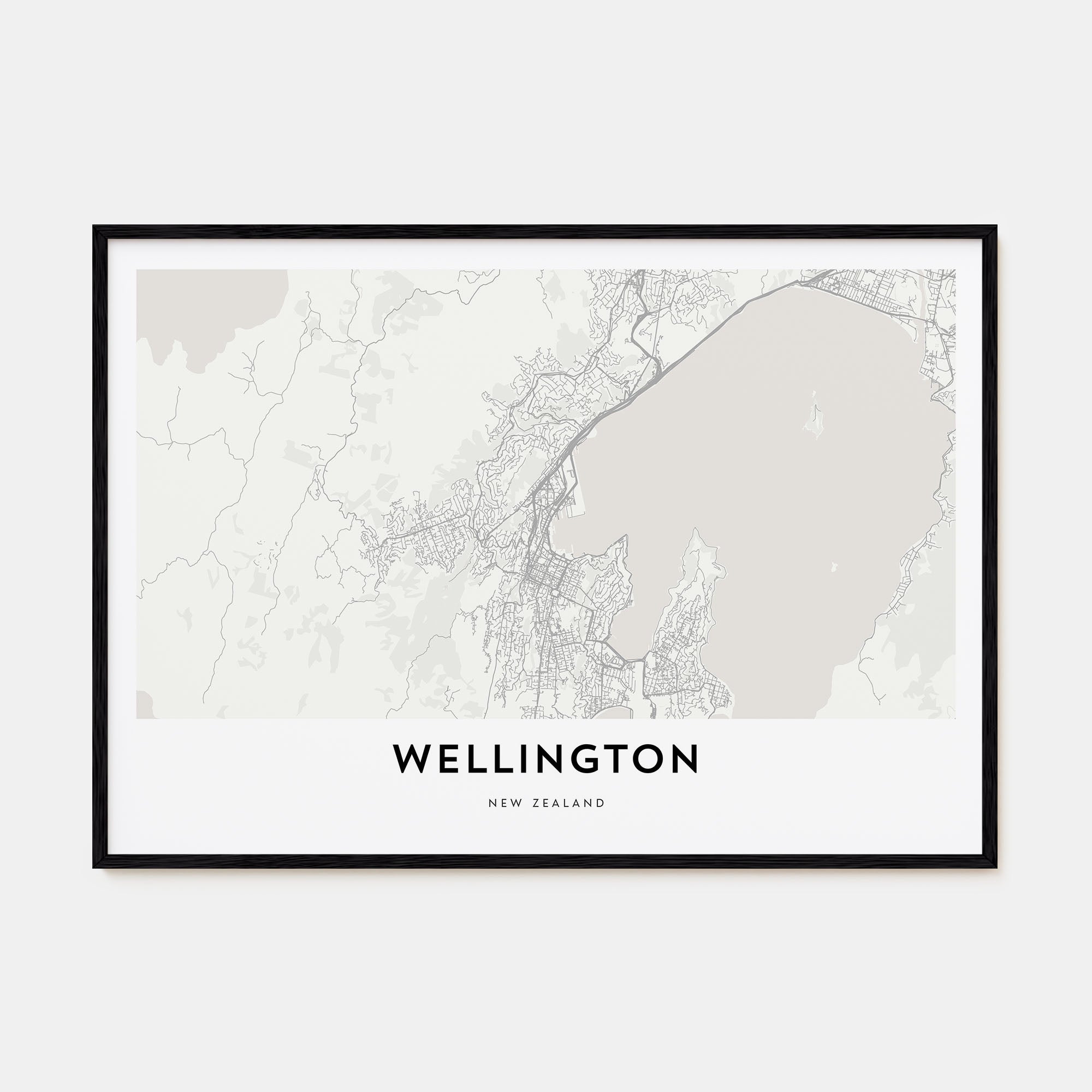 Wellington Map Landscape Poster